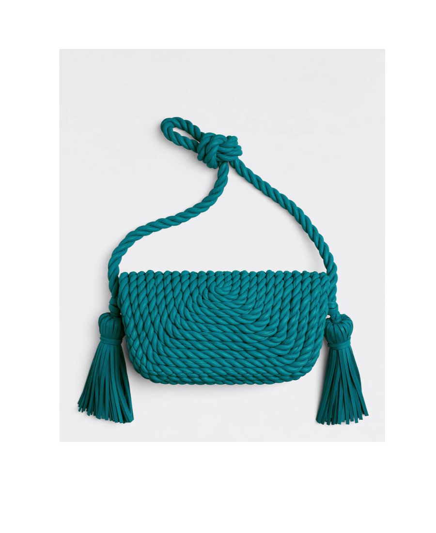 Bottega Veneta Twist-detail Shoulder Bag In Green