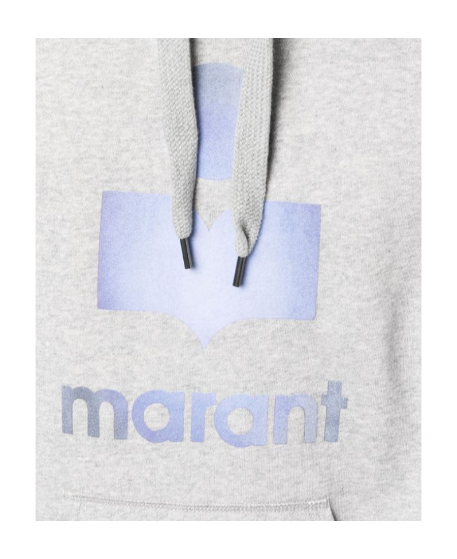 Isabel Marant Marant Relaxed-fit Grey Hoodie With Kangaroo Pocket In White