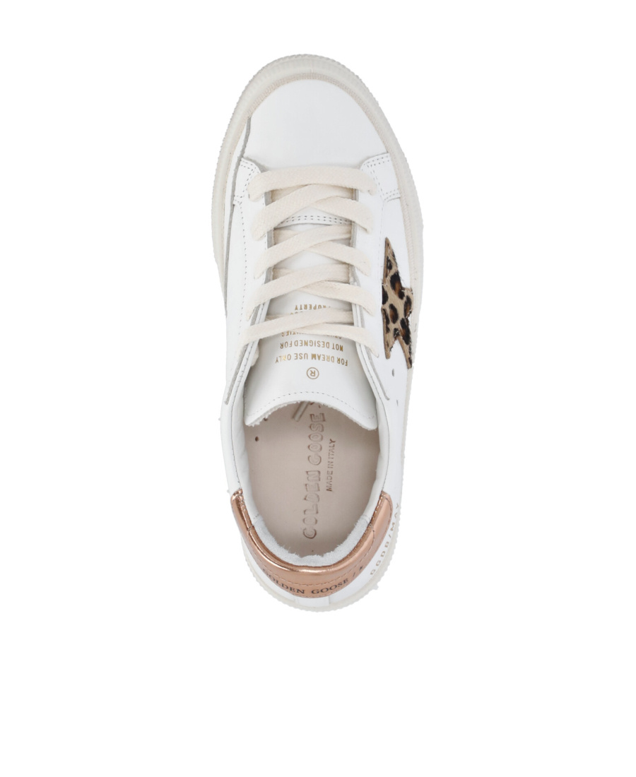 Golden Goose May Low-top Lace-up Sneakers In White