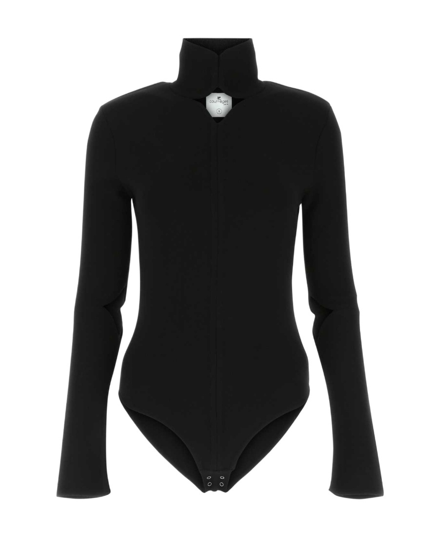 Shop Courrèges Cut-out Detail High-neck Jumper In Black
