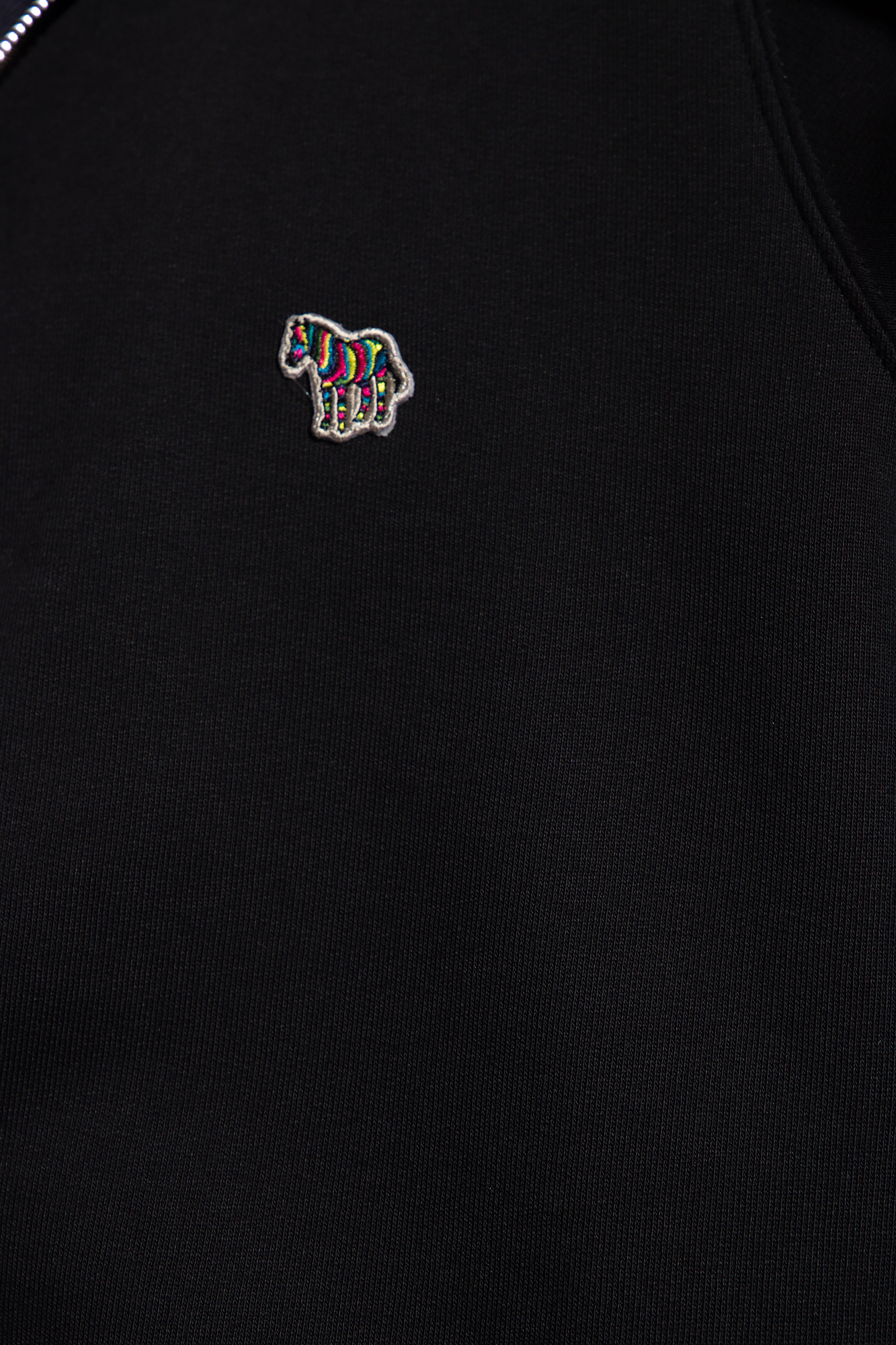 Shop Paul Smith Zipped Organic Cotton Hoodie In Black