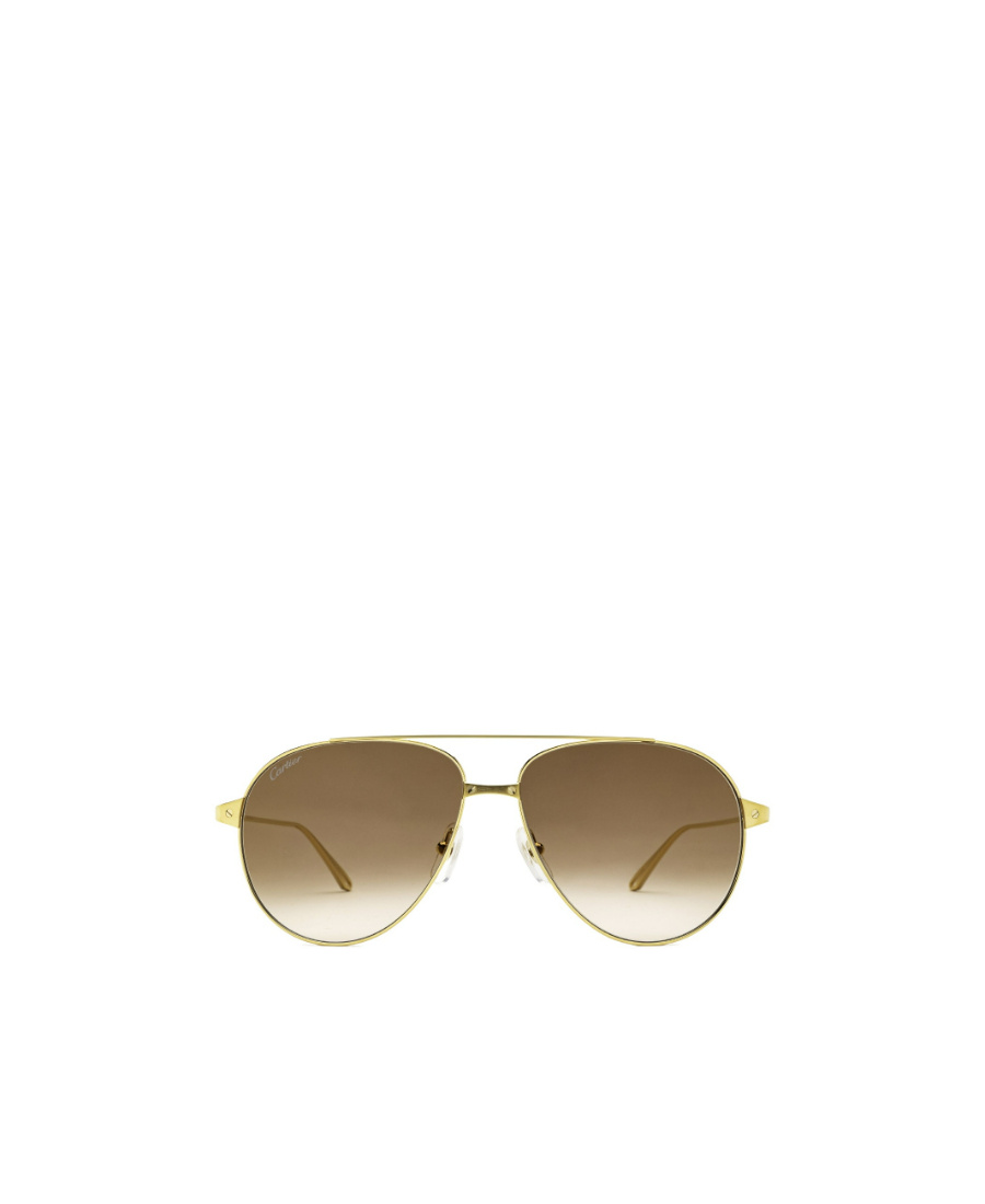 Cartier Aviator Frame Sunglasses In Gold