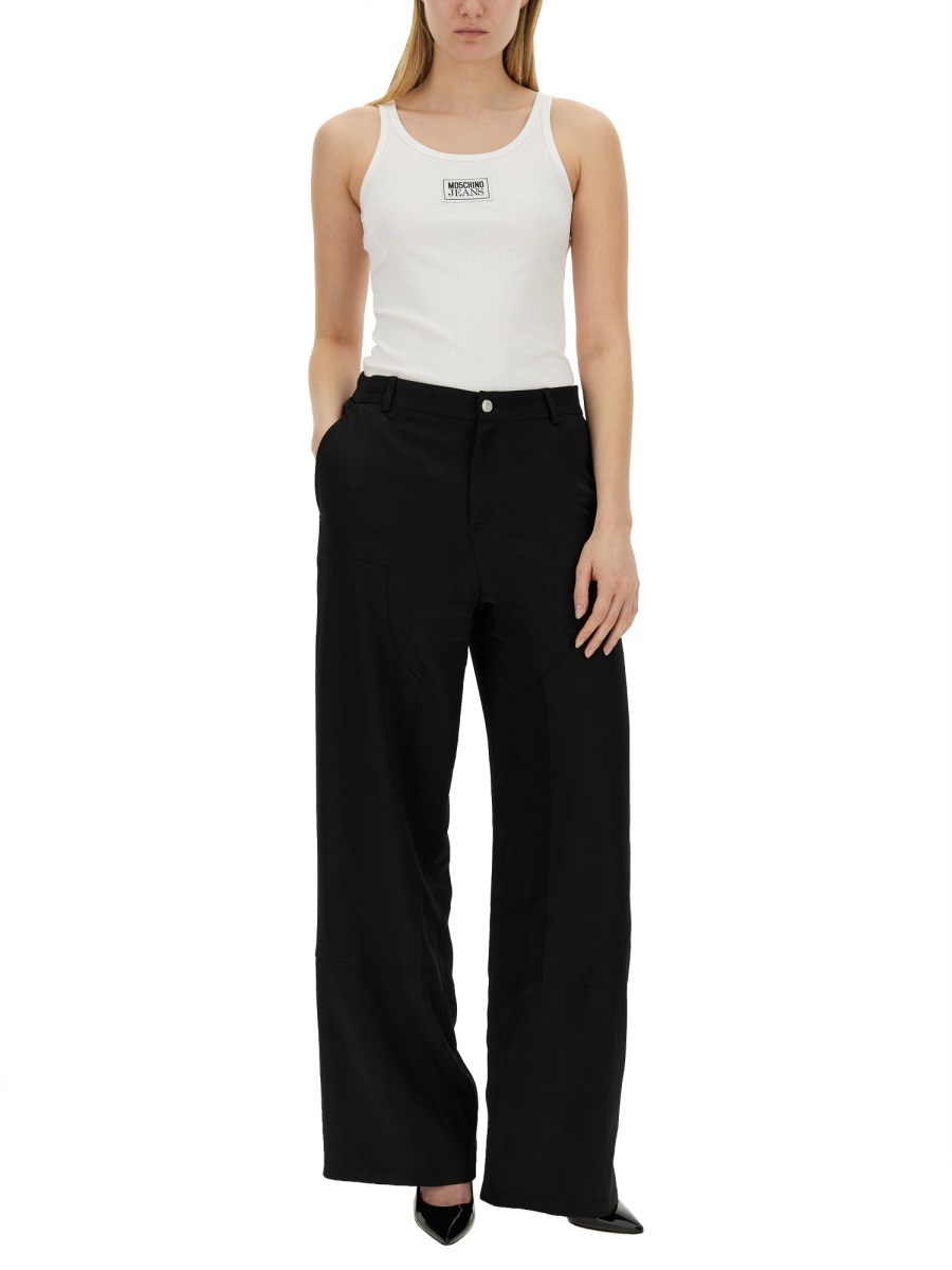 Moschino Jeans Wide Leg Pants In Black