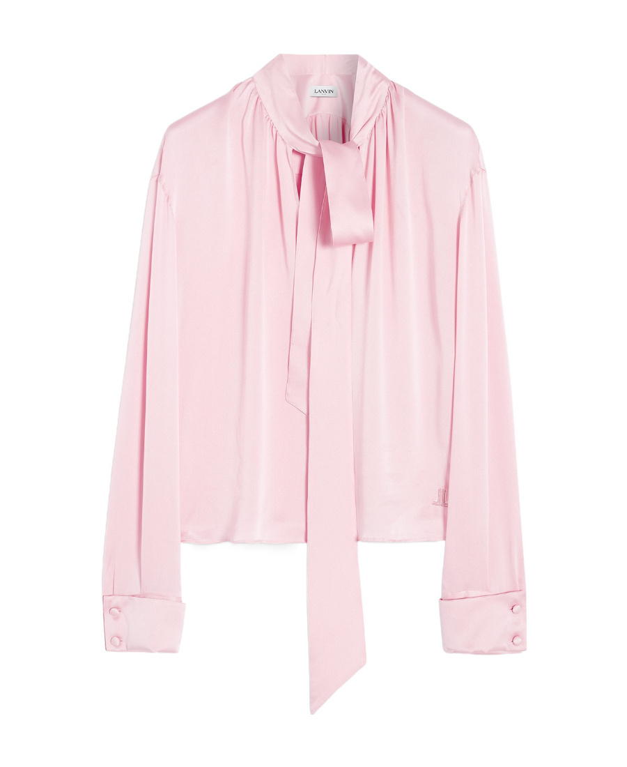 Lanvin Satin Top Sleeves Bow Detail In Pink