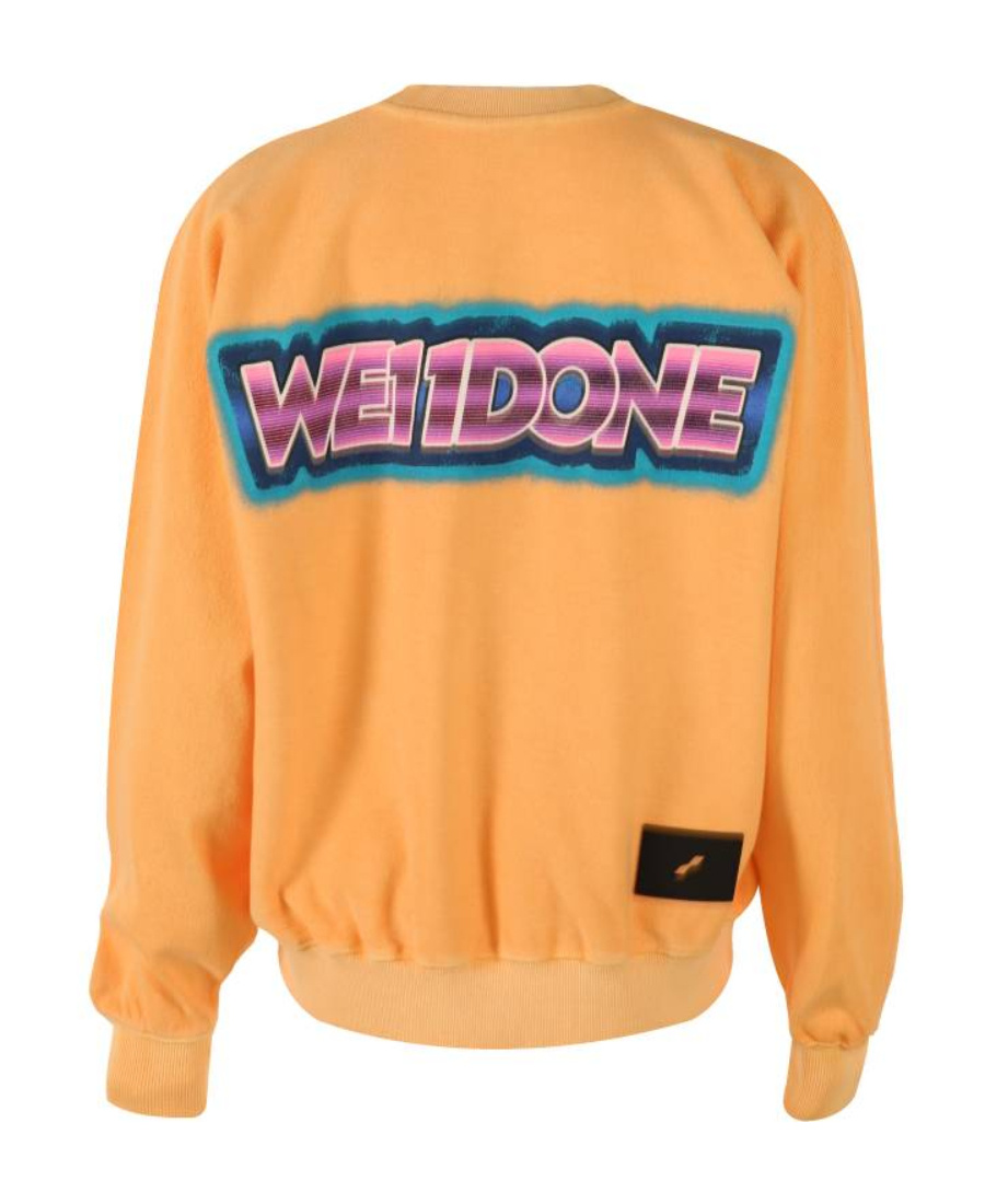 We11 Done Logo Details Sweater In Orange