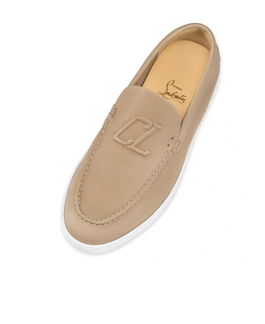 Christian Louboutin Varsiboats Leather Loafers In Nude