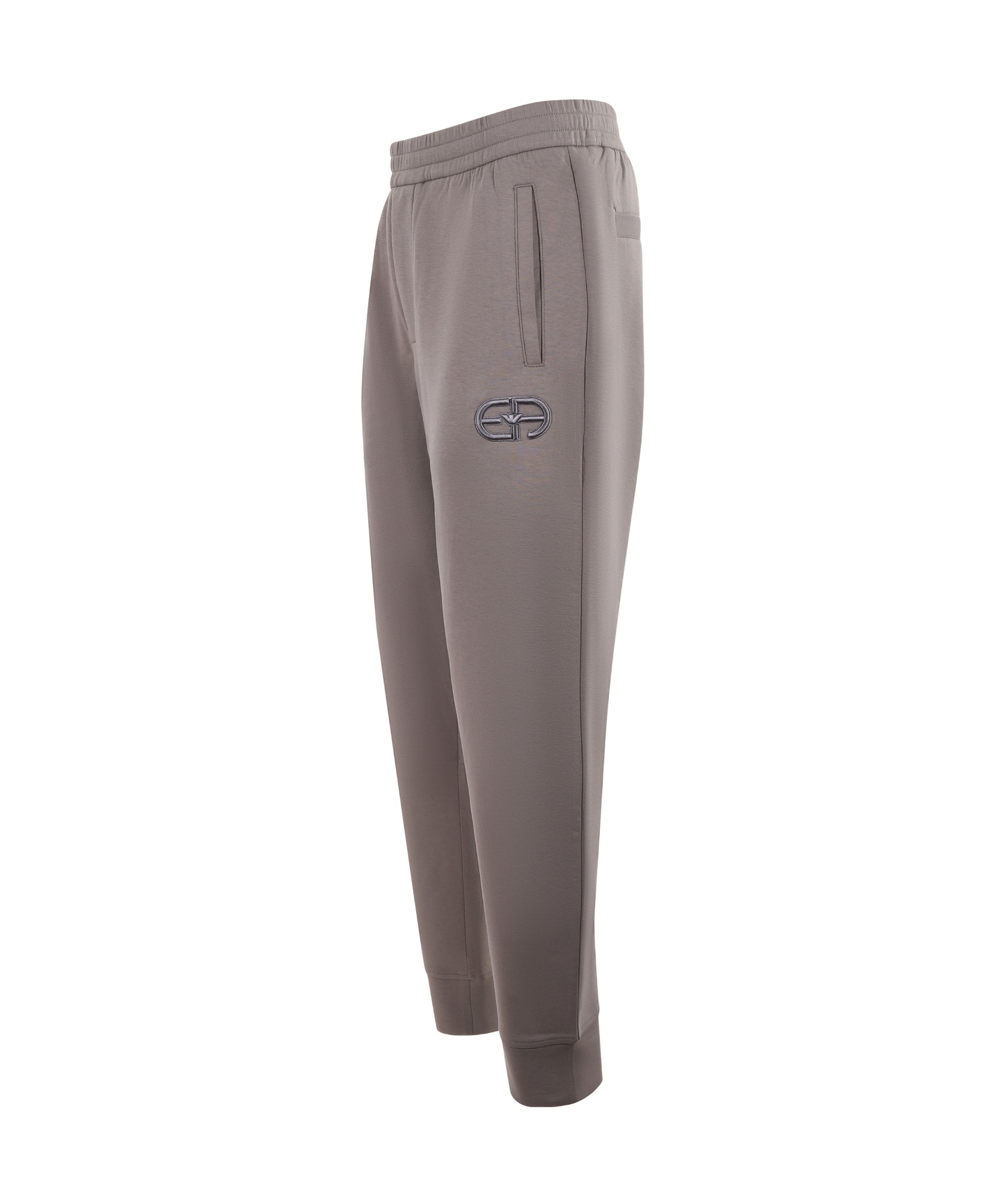 Emporio Armani Elastic Waist Sweatpants In Gray
