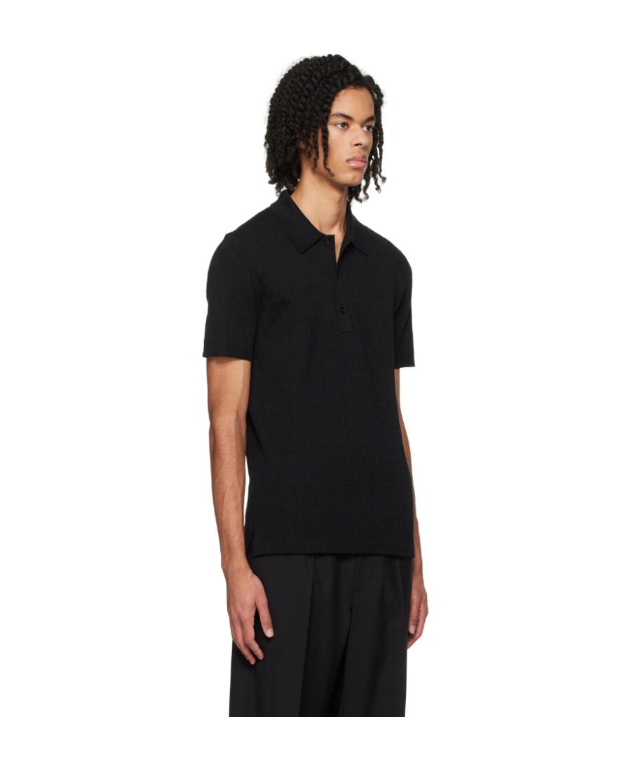 Valentino Black Toile Iconographe Polo In Black