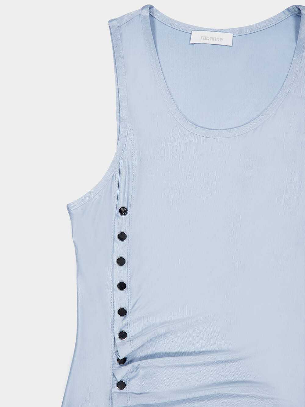 Shop Rabanne Stud-detailed Sleeveless Midi Dress In Gray
