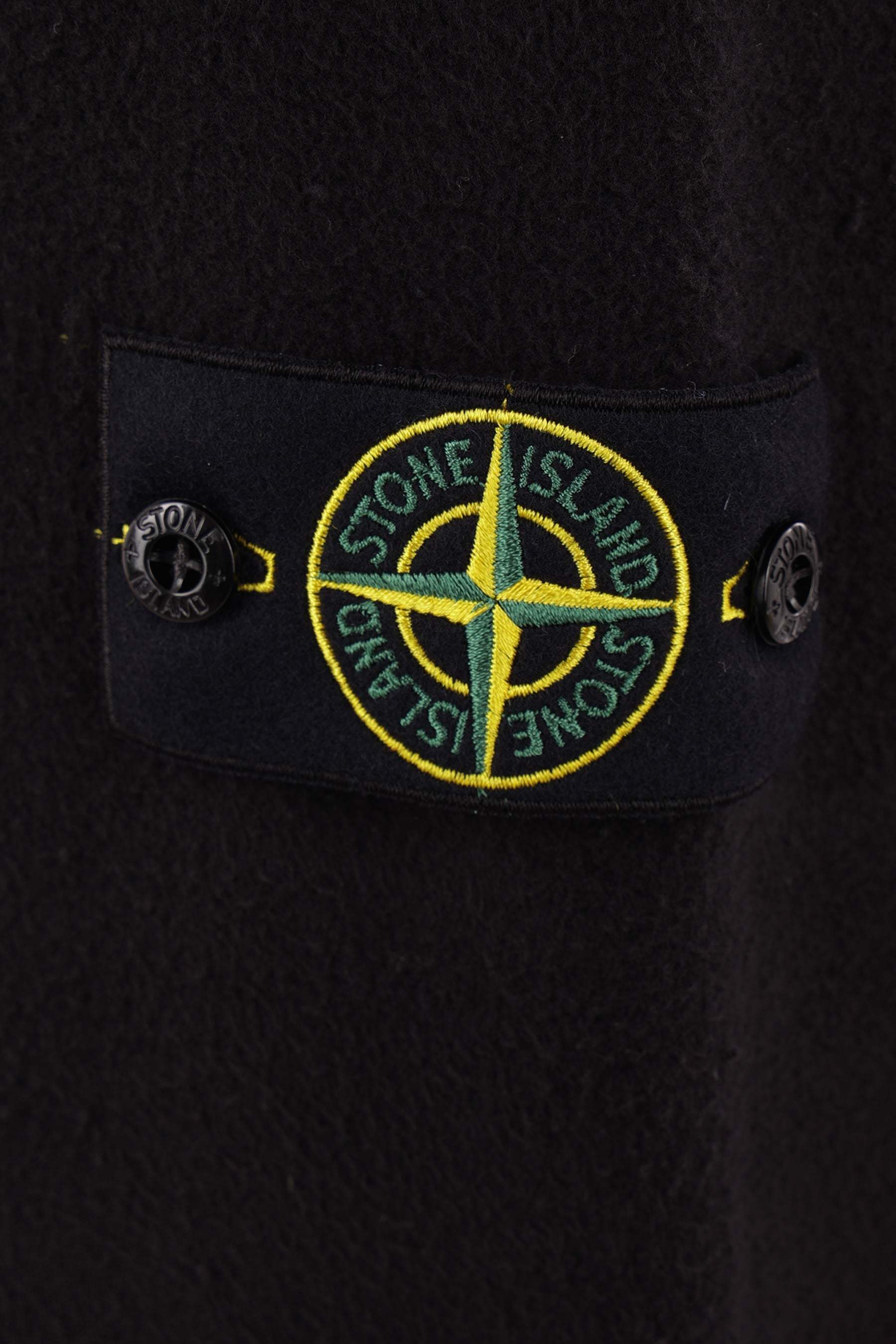 Stone Island Compass-badge Fleece Trousers In Black