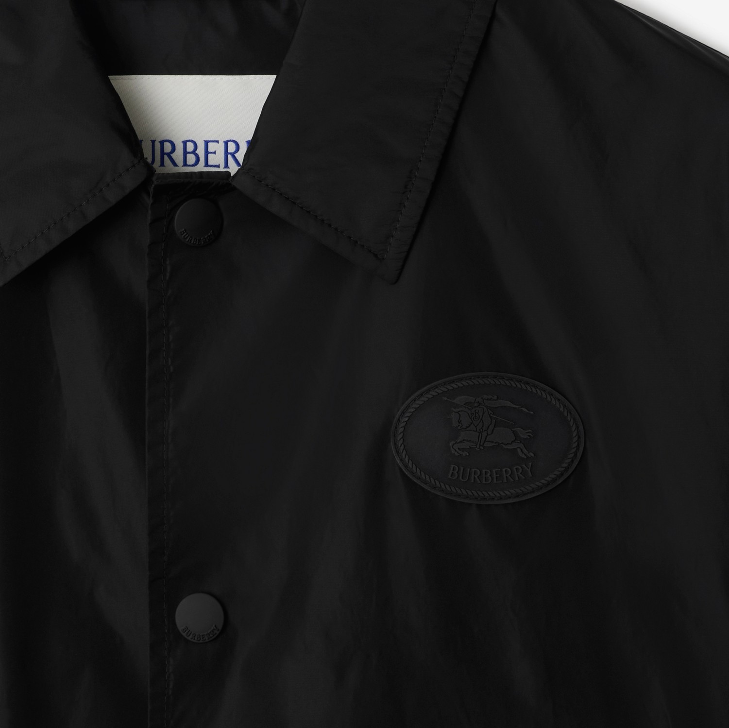 Burberry Knight Stamp Nylon Track Jacket Jackets Black In Black