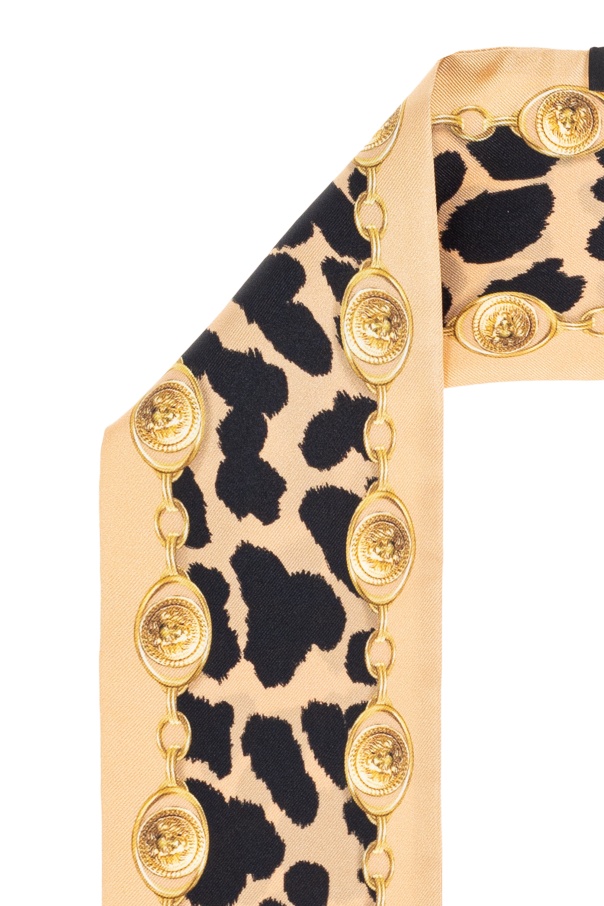 Balmain Leopard-print Silk Scarf In Neutral