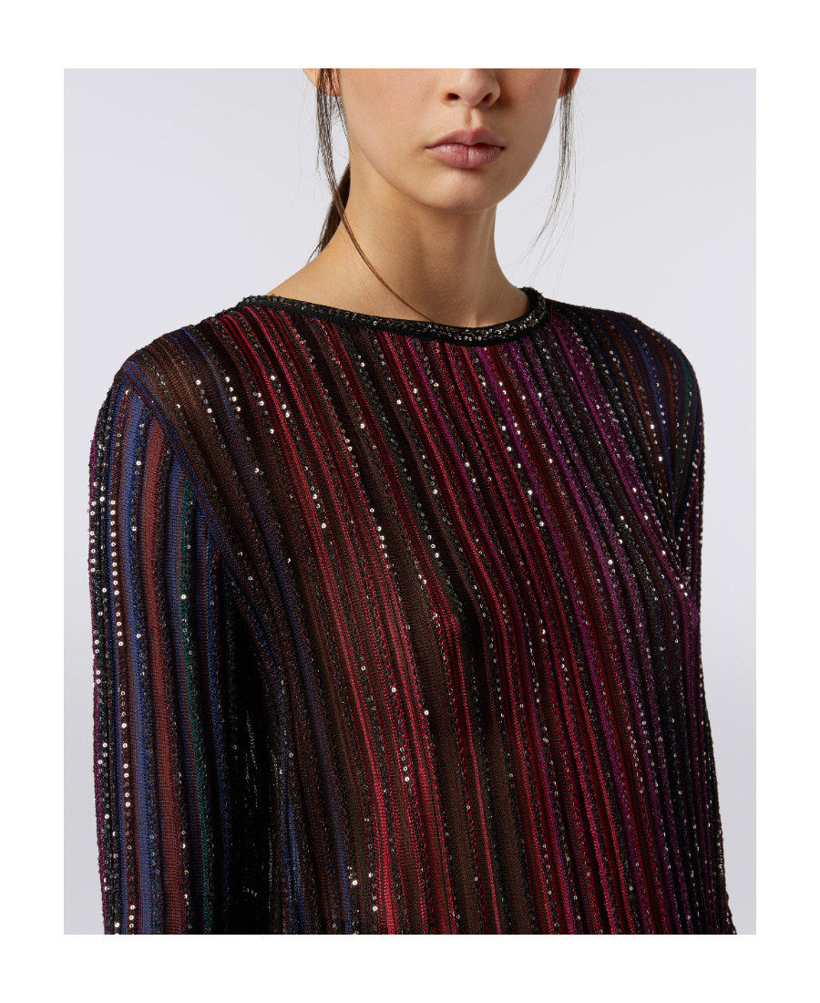 Missoni Sequin-embellished Striped Jumper In Black