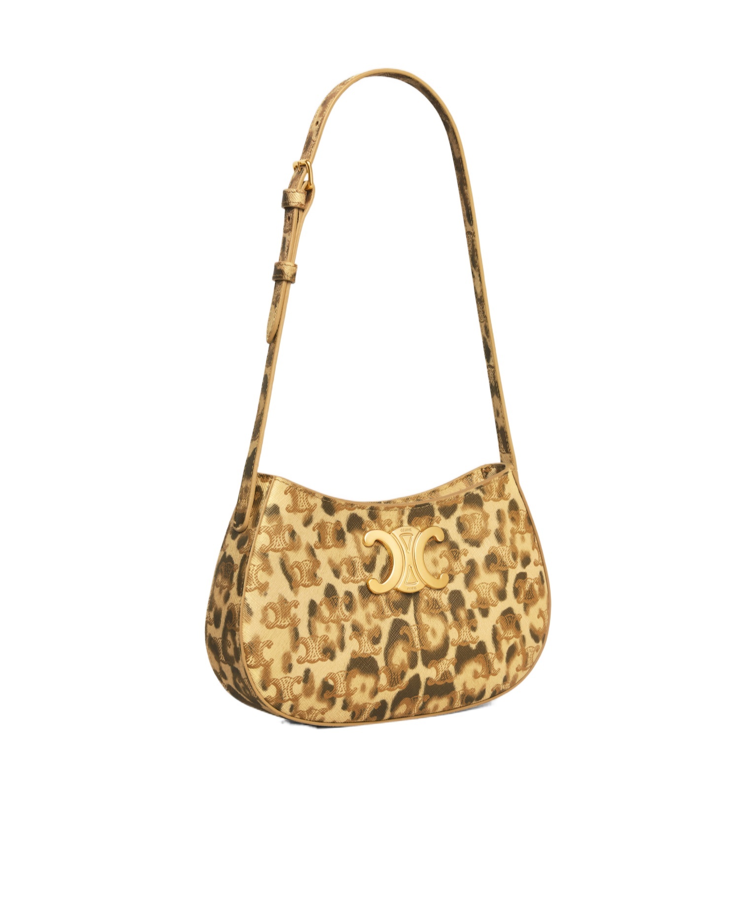 Celine Tilly Medium Triomphe Coated Canvas Shoulder Bag In Brown