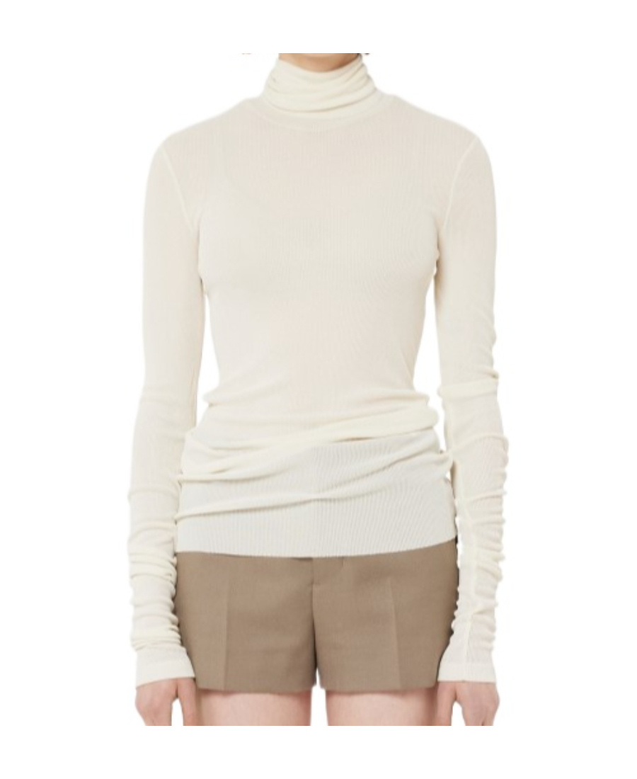 Ami Alexandre Mattiussi High-necked Long-sleeved T-shirt In White