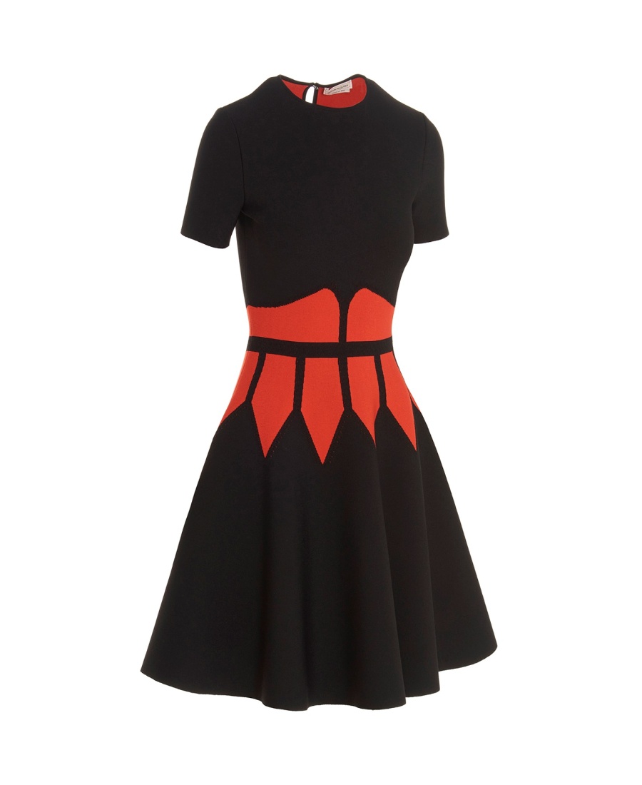 Alexander Mcqueen A Coloured Umbrella Dress In Black