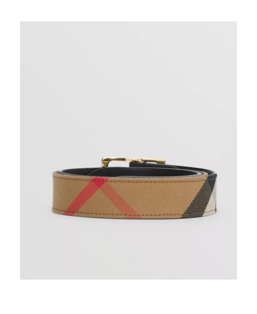 Burberry Double-sided Checked Belt In Black
