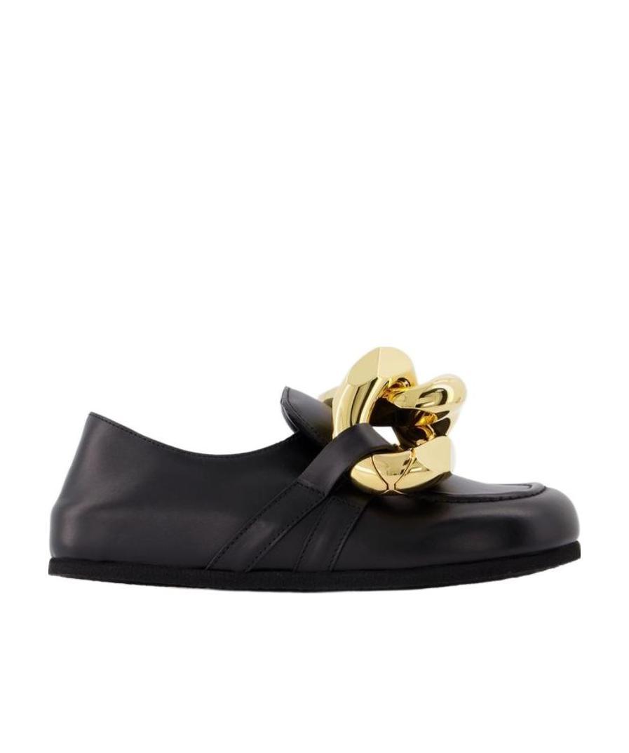 Jw Anderson Jw Flt Pmp Rtoe Mle Gld Chn Lthr In Black