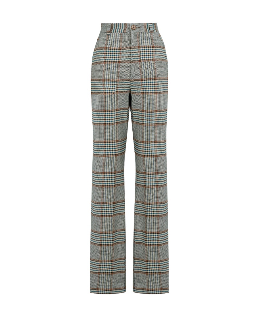 Vivienne Westwood Ray Tartan Check-pattern Trousers In Gray