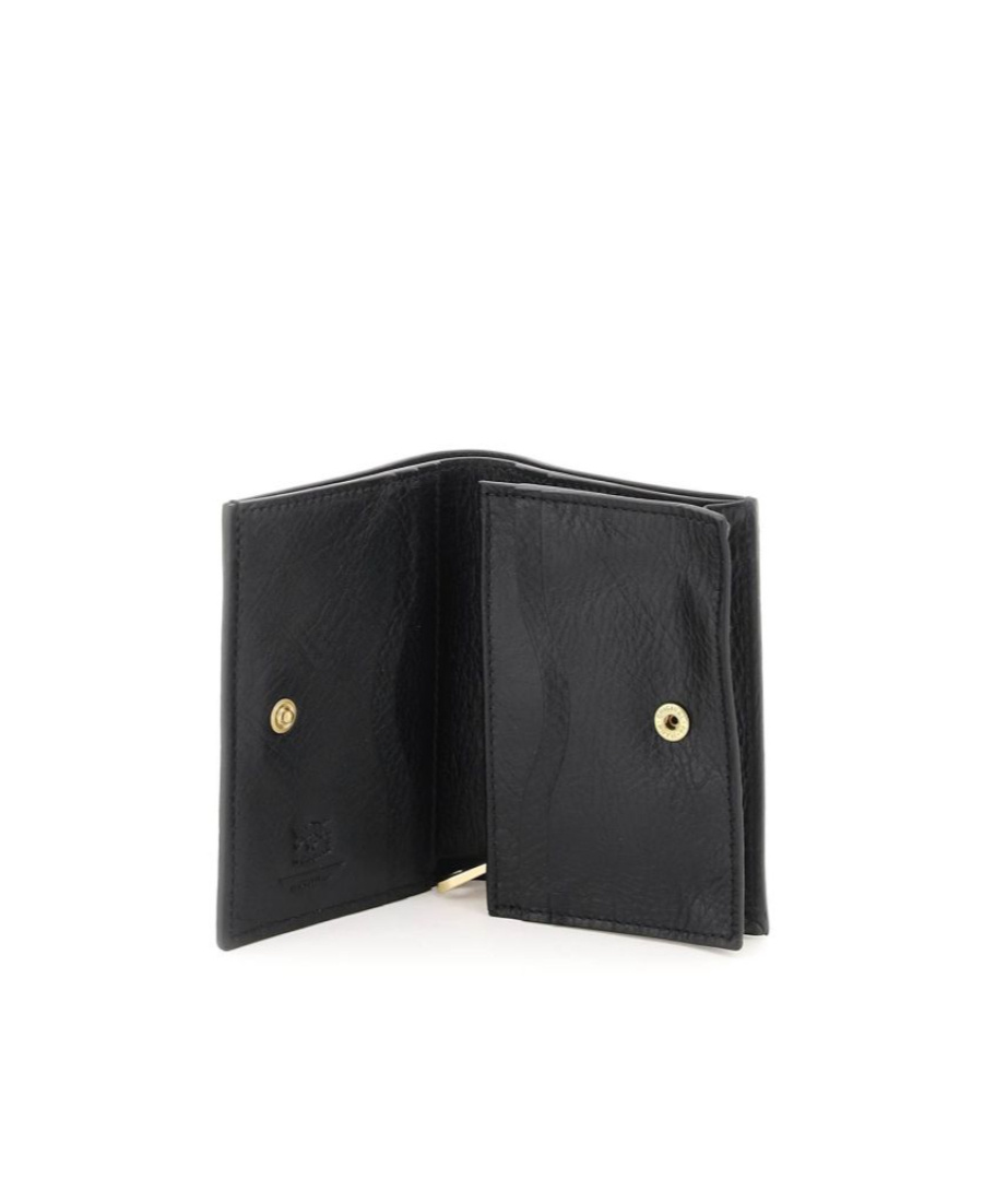 Il Bisonte Flap Slit-pocket Small Wallet In Black