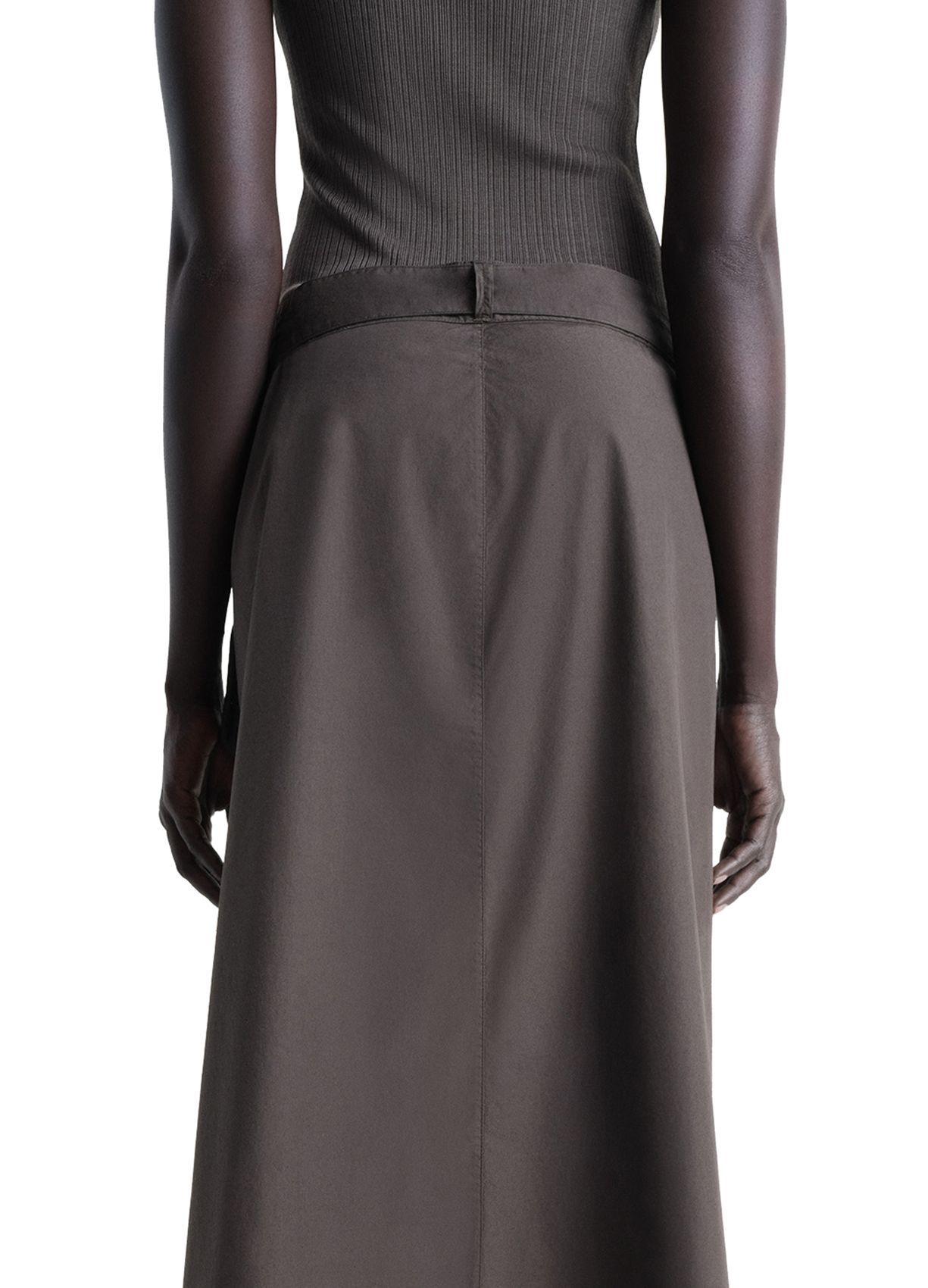 Shop Lemaire Buttoned Long Skirt In Brown