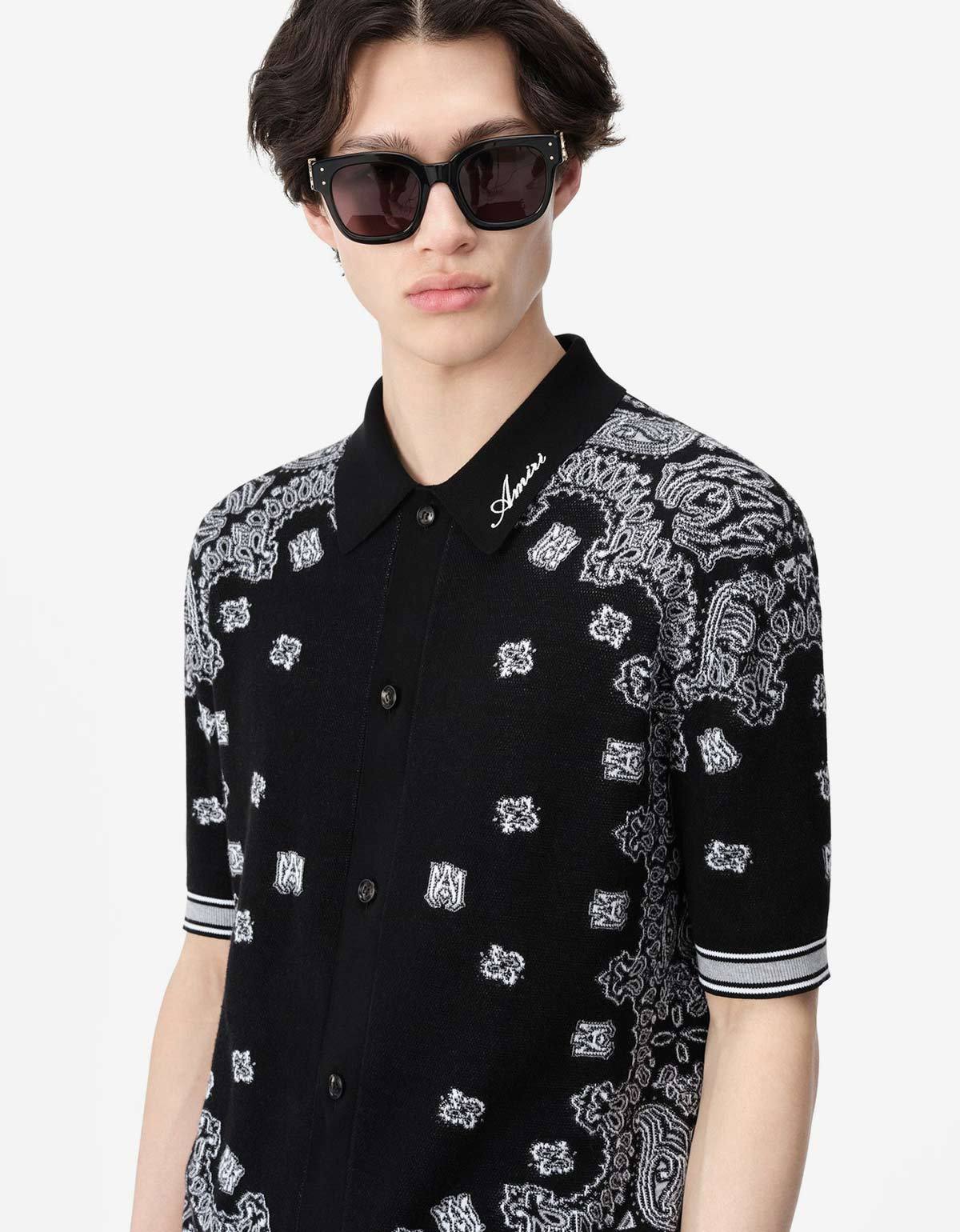 Amiri Bandana Polo Shirt In Black