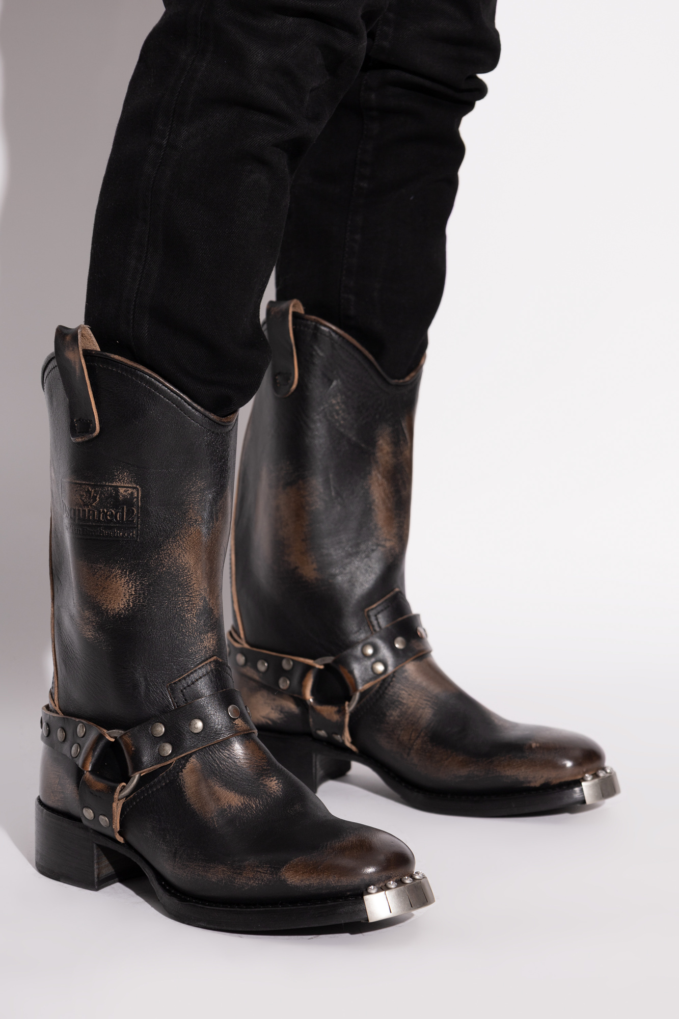 Dsquared2 Round-toed Boots In Brown