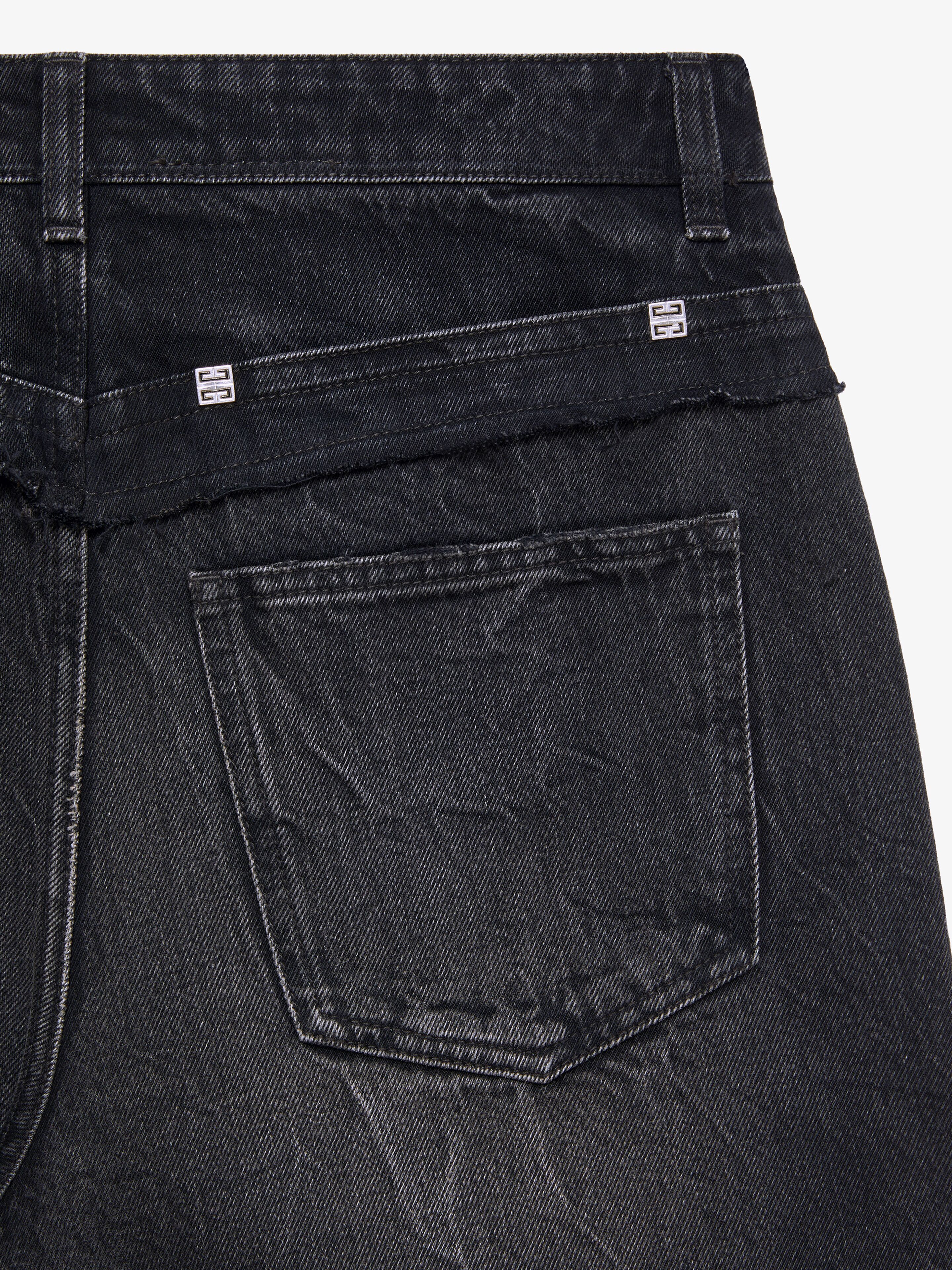 Givenchy Logo-detailed Distressed Denim Shorts In Black