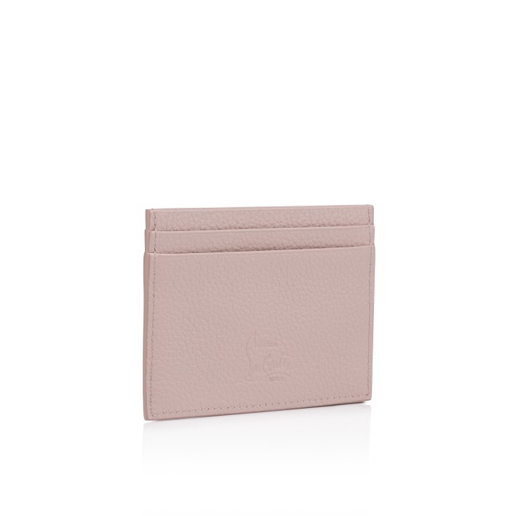 Christian Louboutin Kios Card Case In Leather With Loubinthesky Spikes In Pink