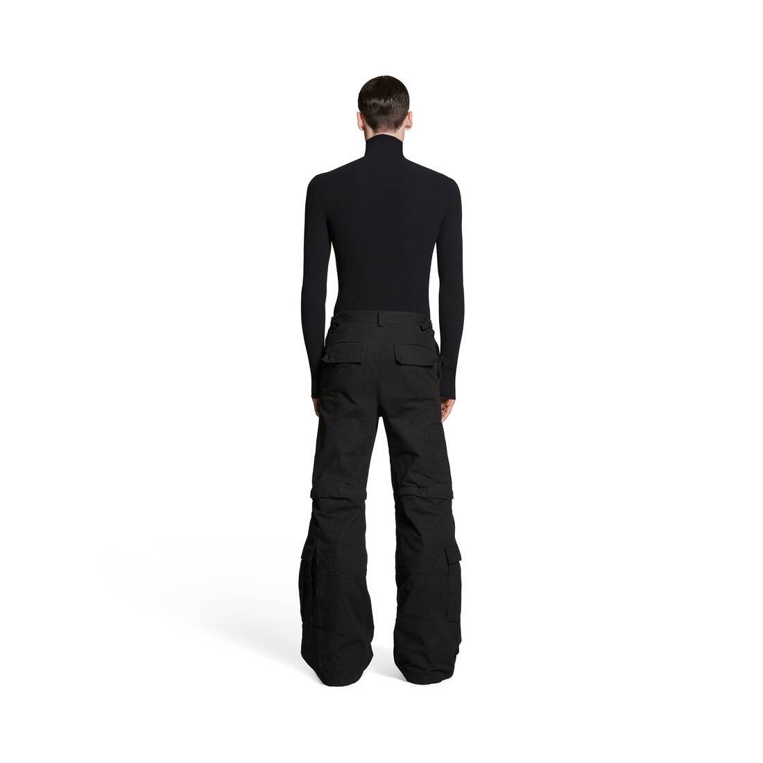 Shop Balenciaga Flared Cargo Pants In Black