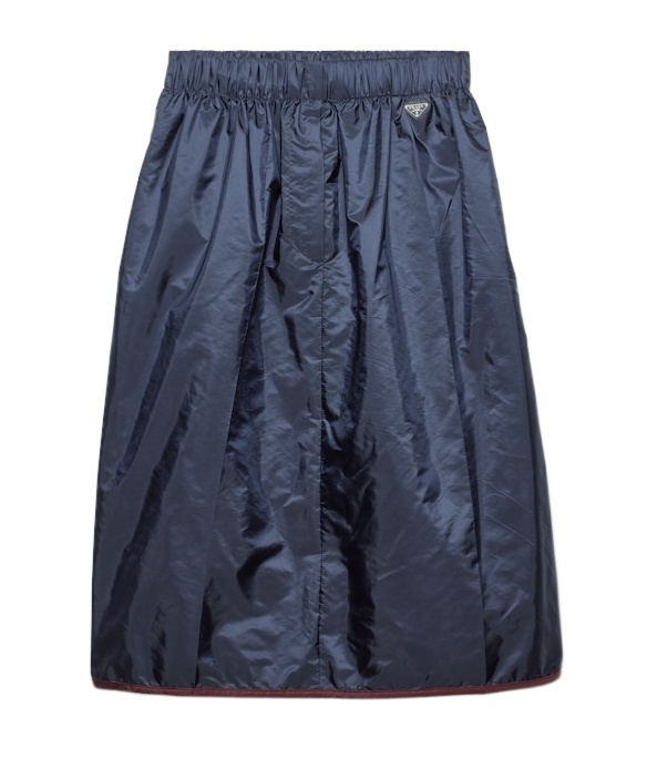 Prada Re-nylon Elasticated Waistband Skirt In Blue