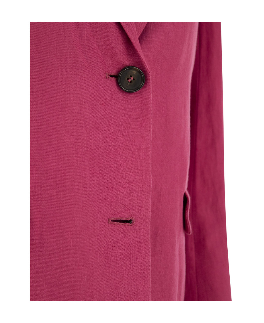 Shop Max Mara Linen Single-breasted Blazer In Red