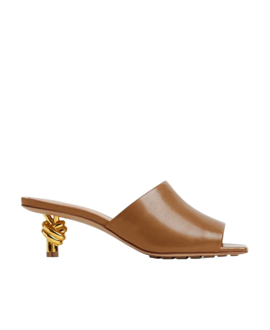 Bottega Veneta Knot Leather Mules In Brown