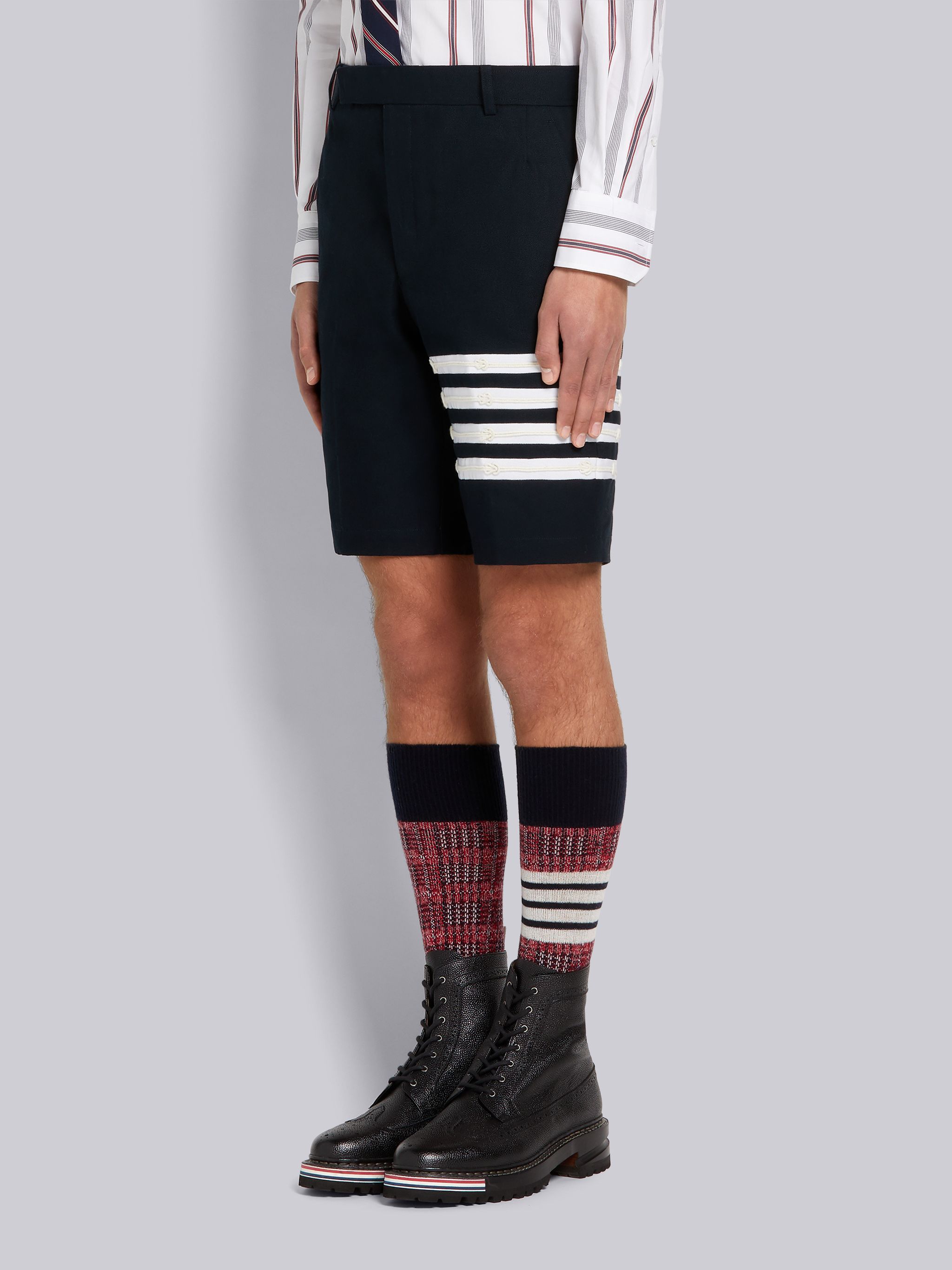 Thom Browne 4-bar Plain Weave Suiting Shorts In Black