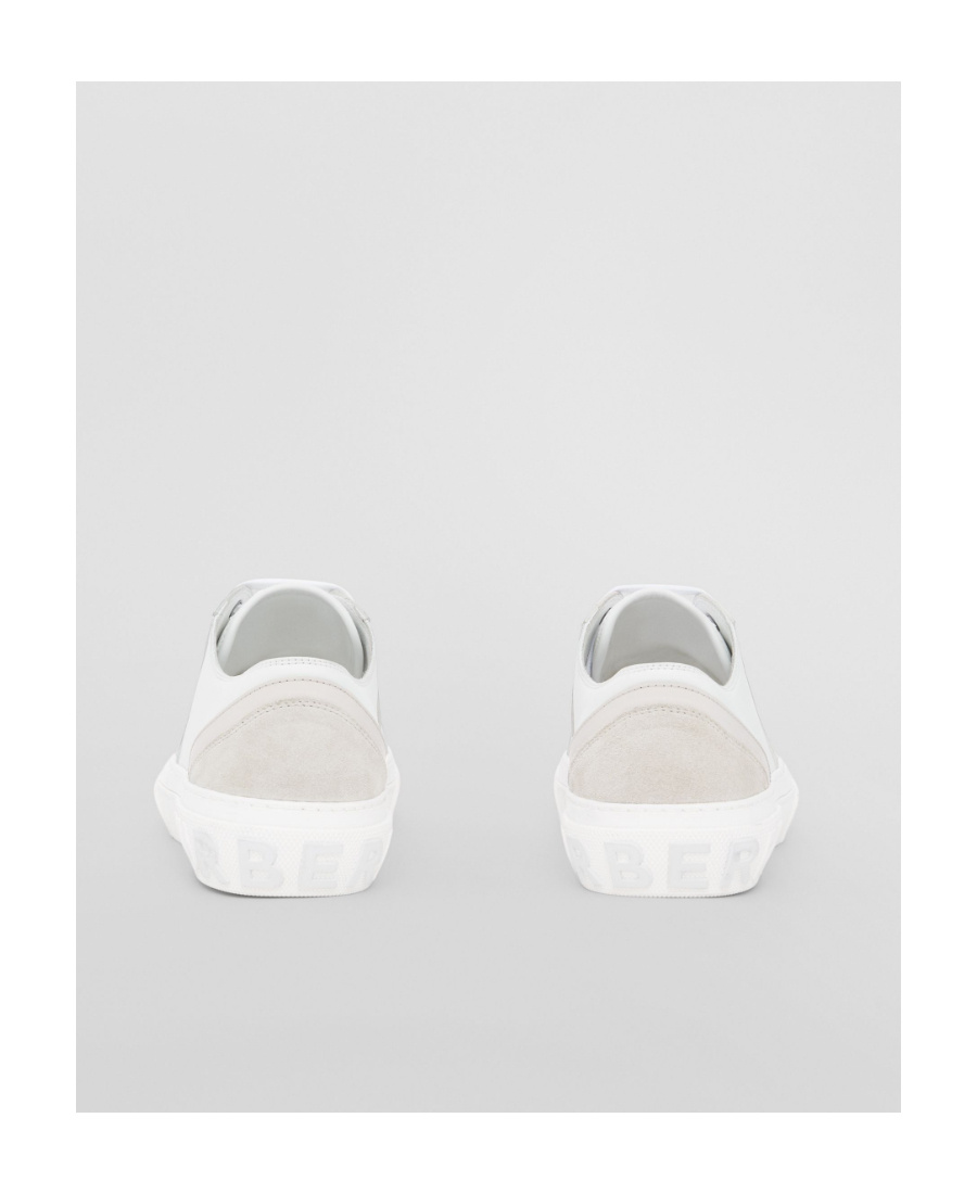 Burberry Two-tone Leather Sneakers In White