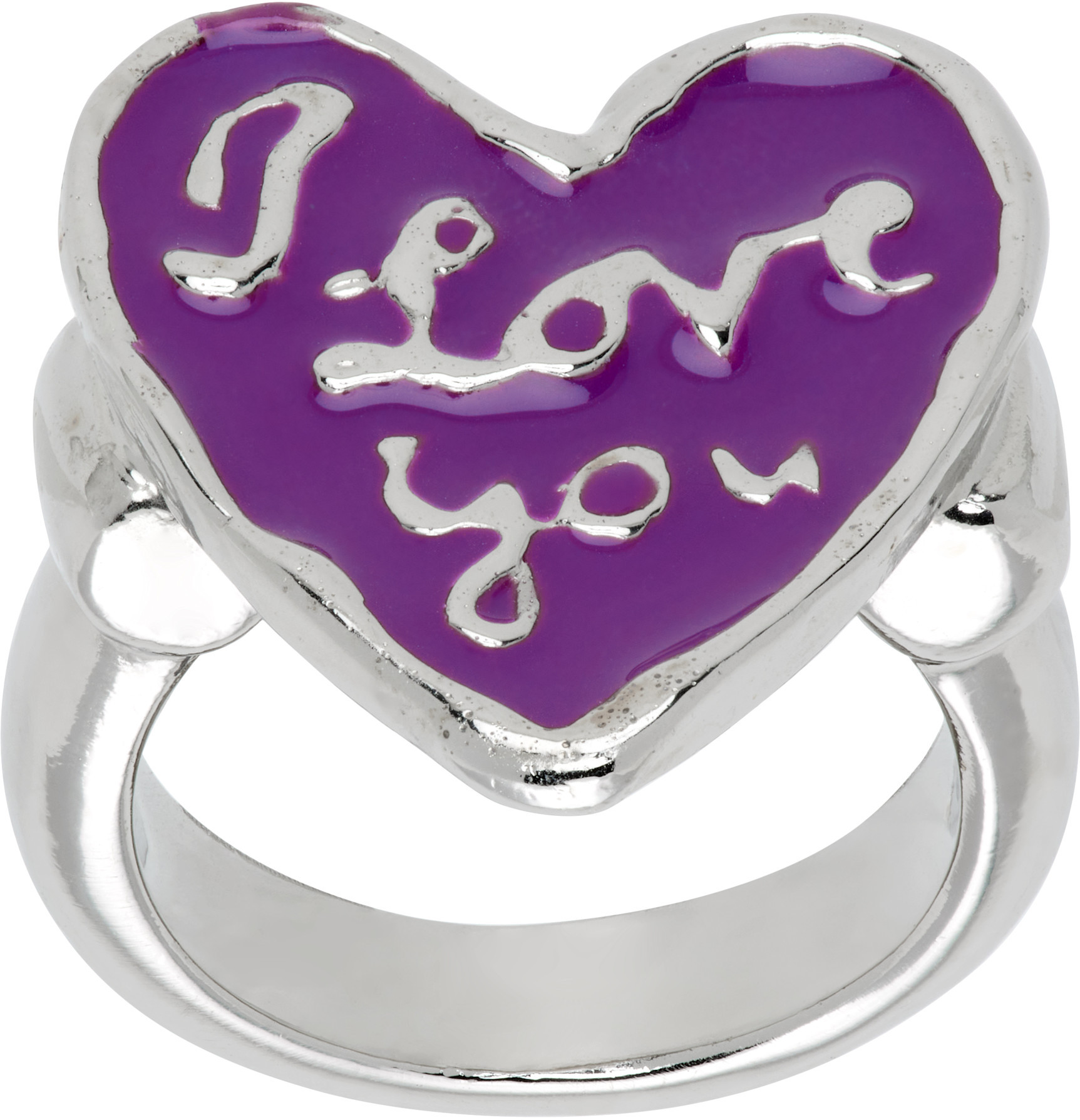 Chopova Lowena Silver Lovers Ring In Purple