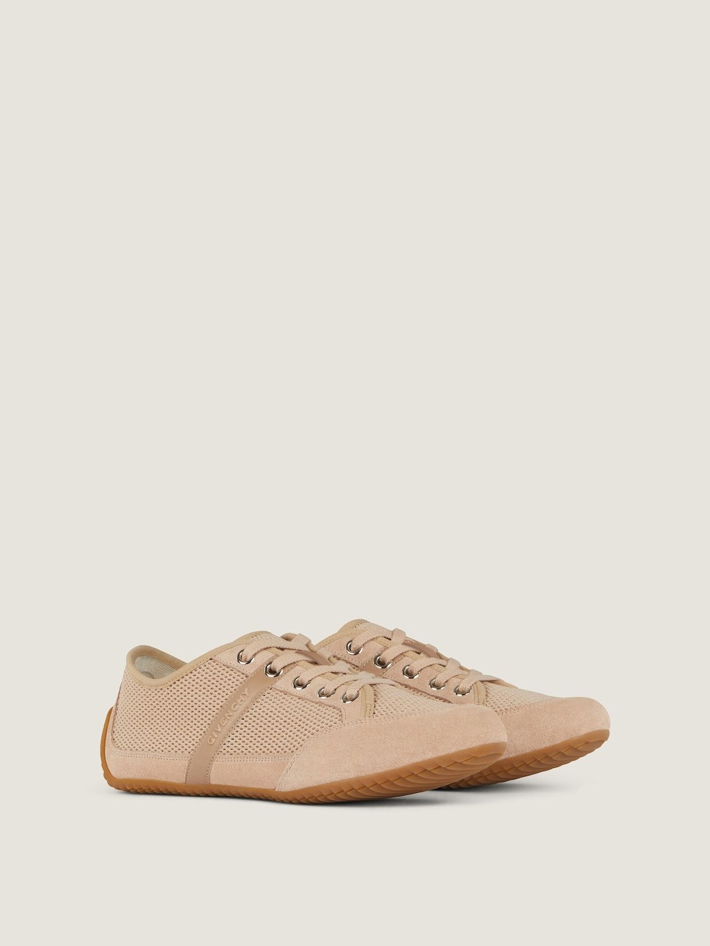 Givenchy Slim Sneakers In Mesh And Suede In Pink