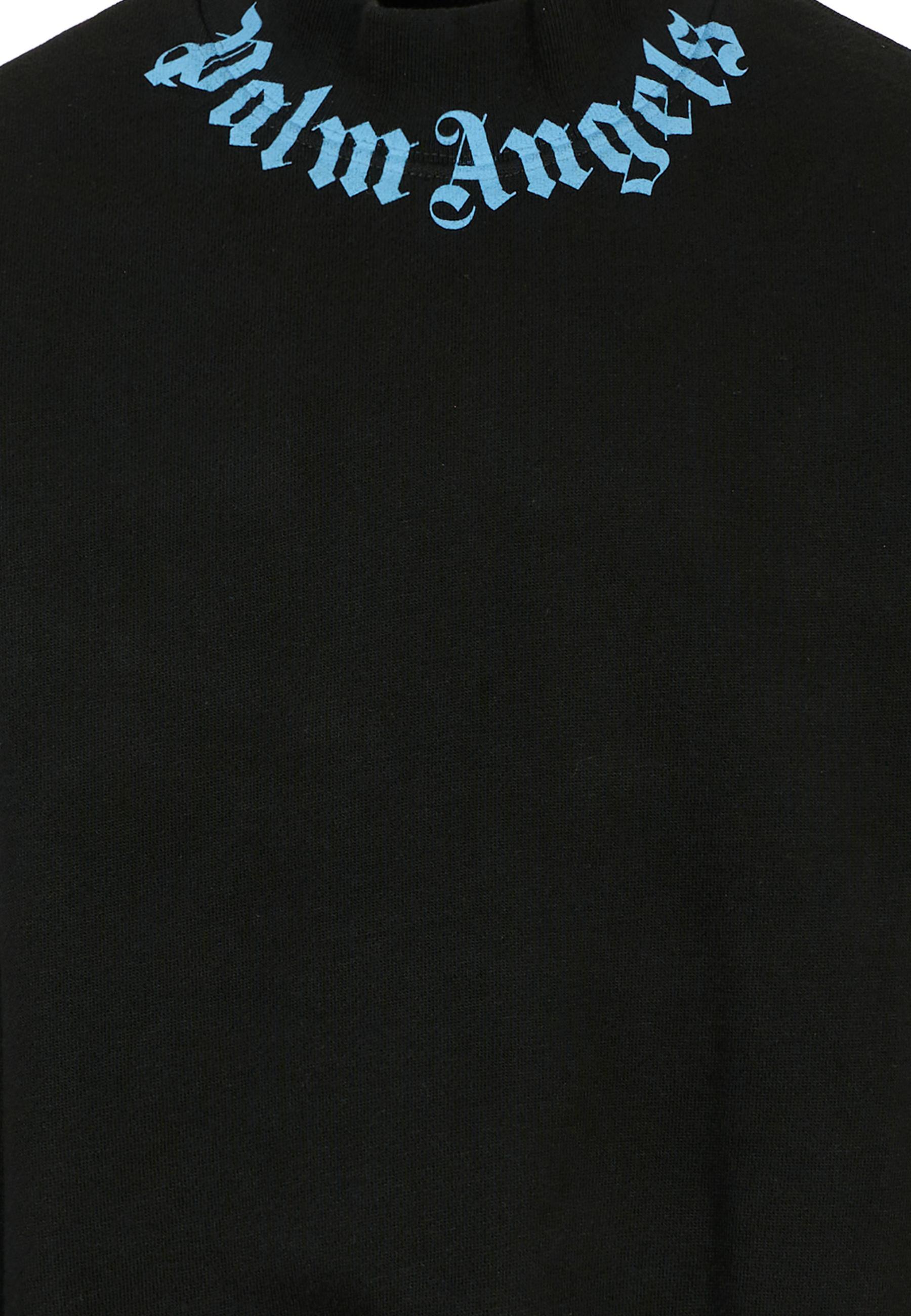 Palm Angels Kids Logo-print Crewneck Sweatshirt In Black