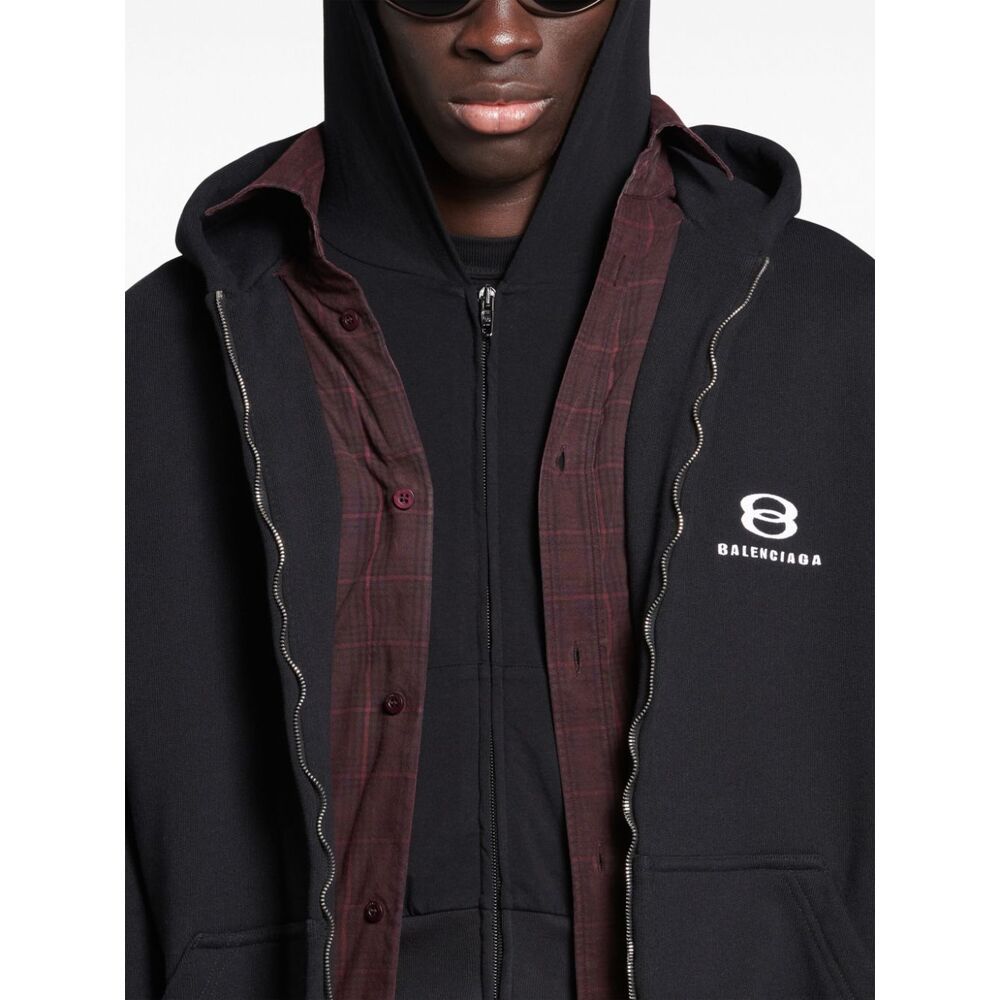 Balenciaga Unity Sports Icon Layered Oversized Hoodie In Black