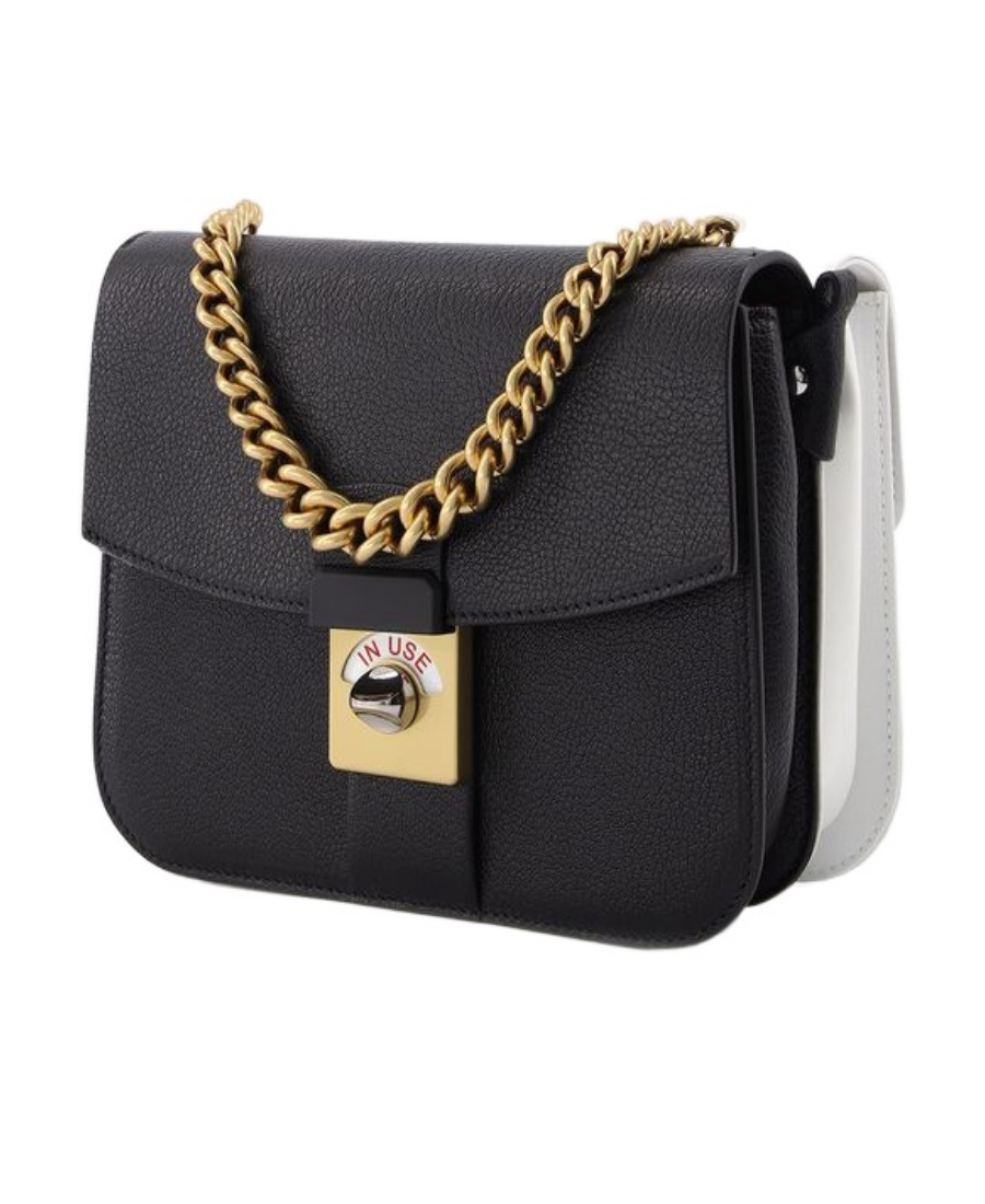 Maison Margiela Colour-block Leather Shoulder Bag In Black