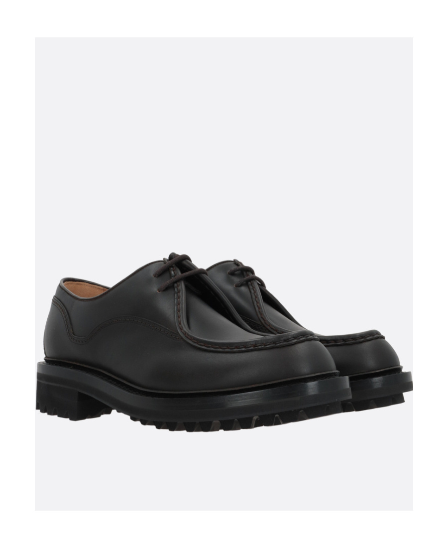 Church's Burnt Leather Lymington Lace Up Shoes In Black