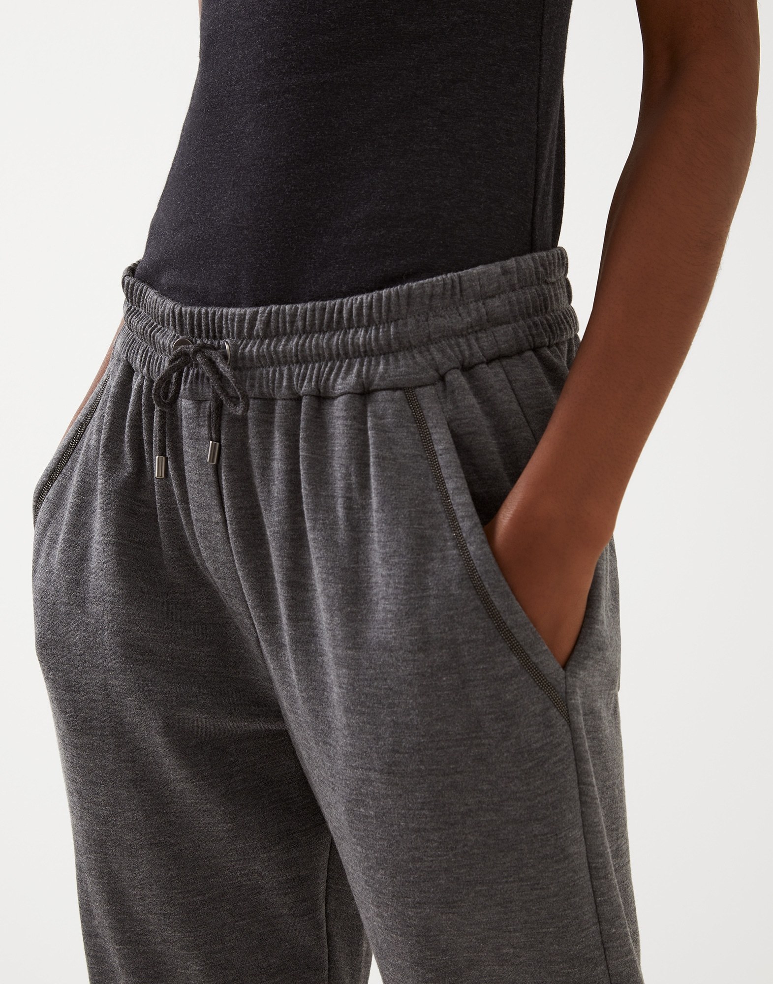 Brunello Cucinelli Tapered-leg Drawstring Track Pants In Gray