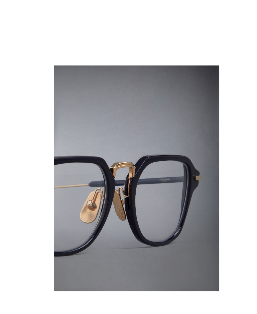 Thom Browne Rectangle-frame Glasses In Blue