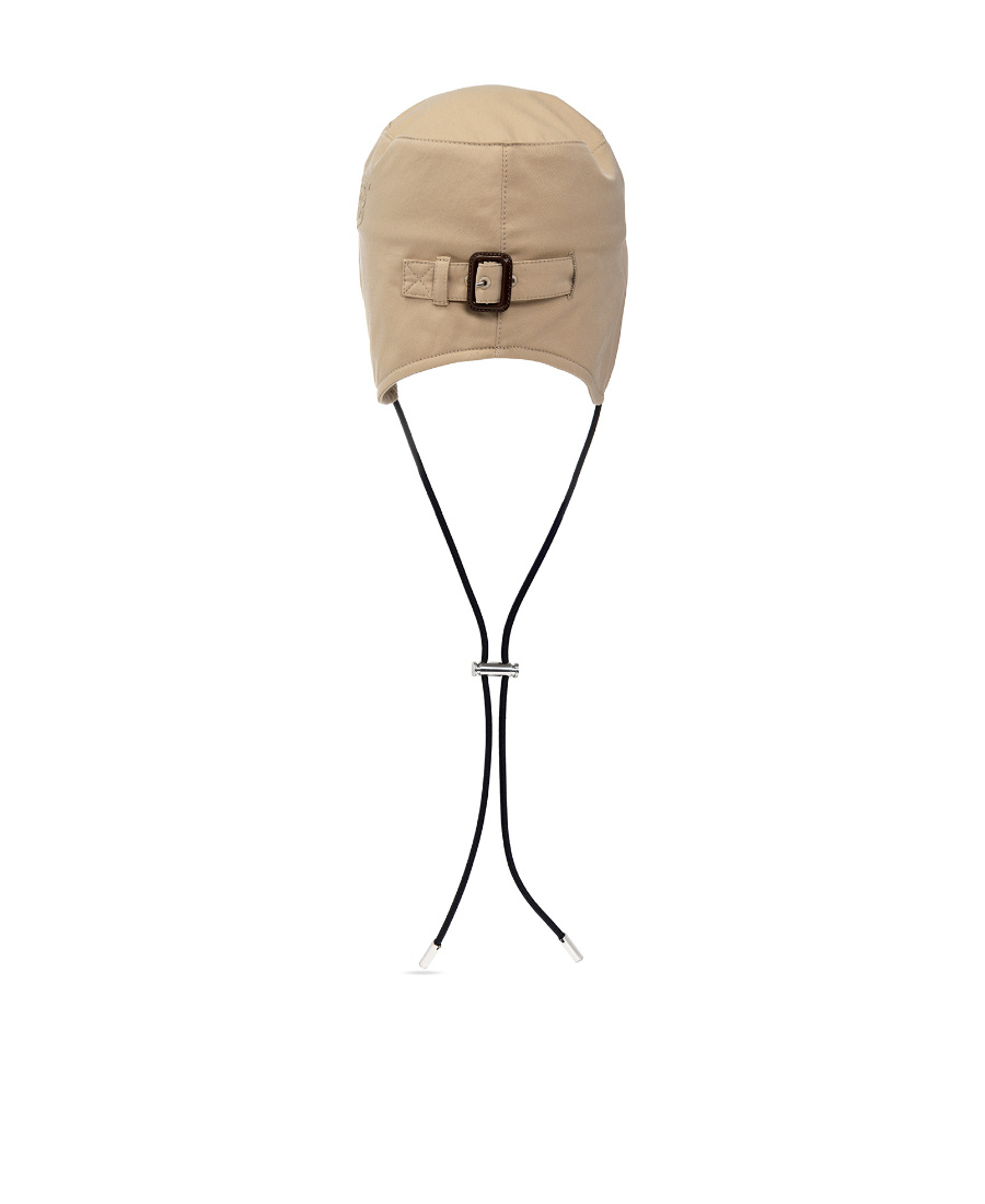 Burberry Monogram-embroidered Trapper Hat In Nude