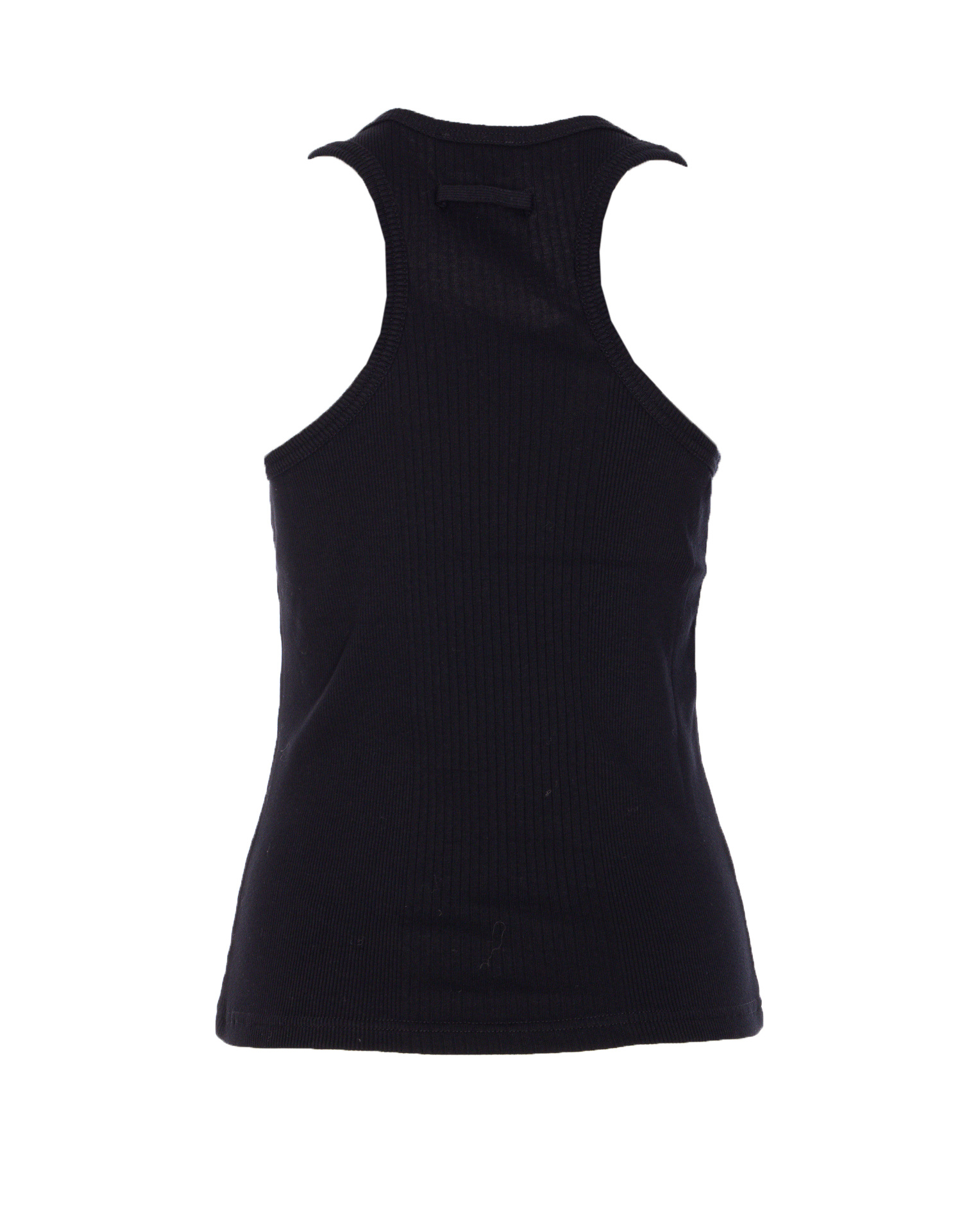 Jean Paul Gaultier Tank Top With Gold-tone Hardware And Ribbed Texture In Black