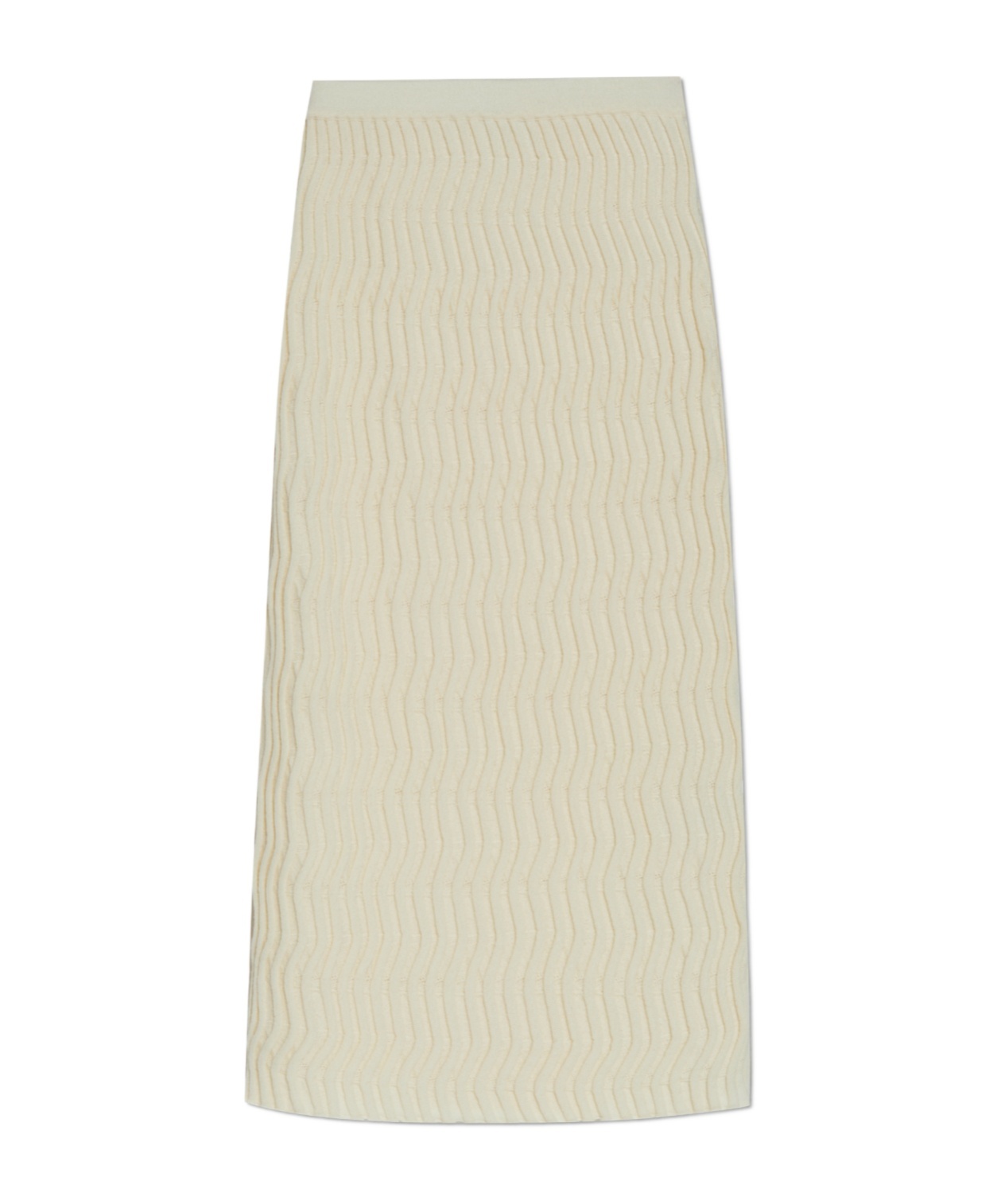 Shop Bottega Veneta Ribbed Wool Skirt In Nude