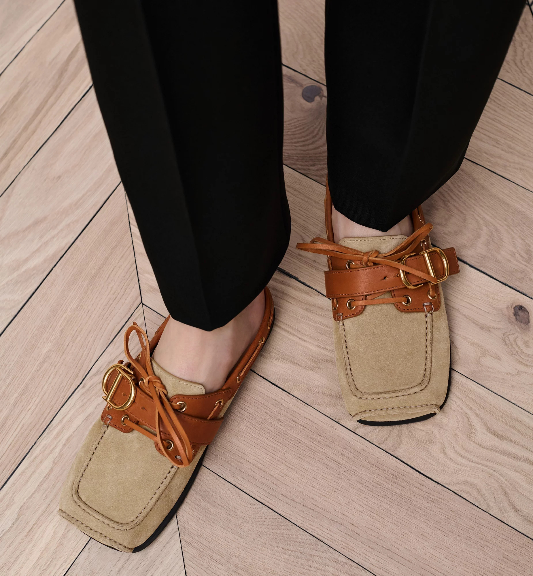 Dior Square-toe Mules In Brown