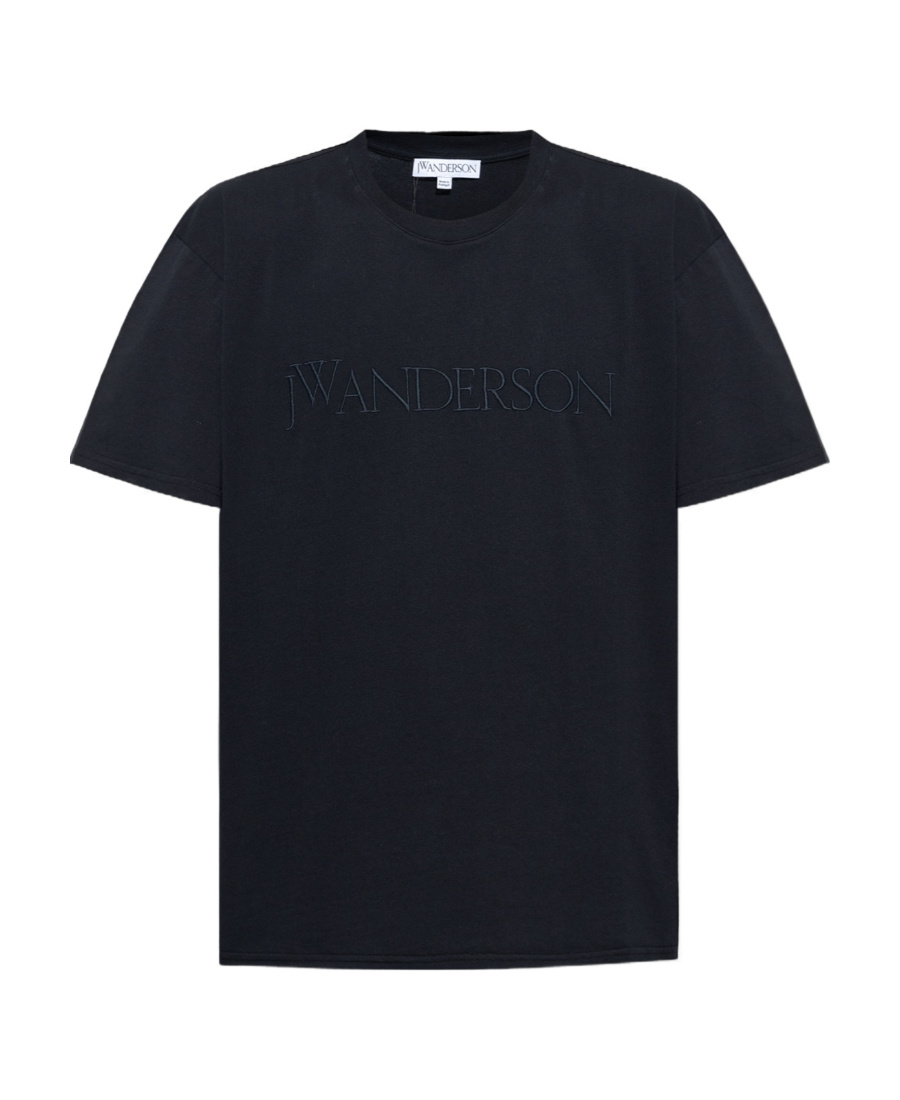 Jw Anderson Logo Embroidered Short-sleeved T-shirt In Black