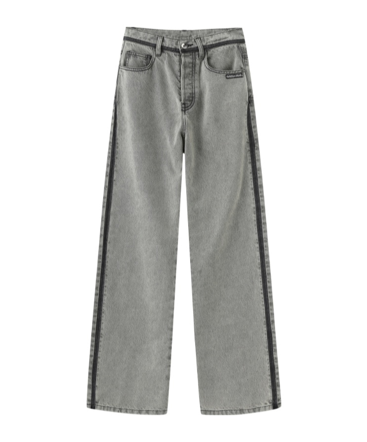 Marissa Chiara Belt Loop Jeans In Gray