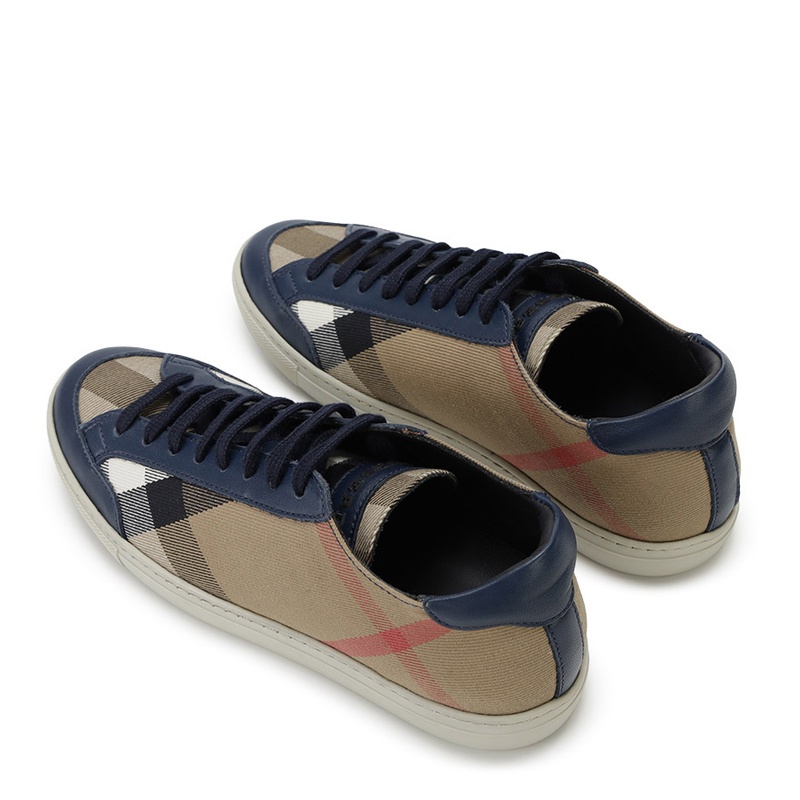 Burberry Low-top Casual Shoes With Plaid Straps In Multicolor